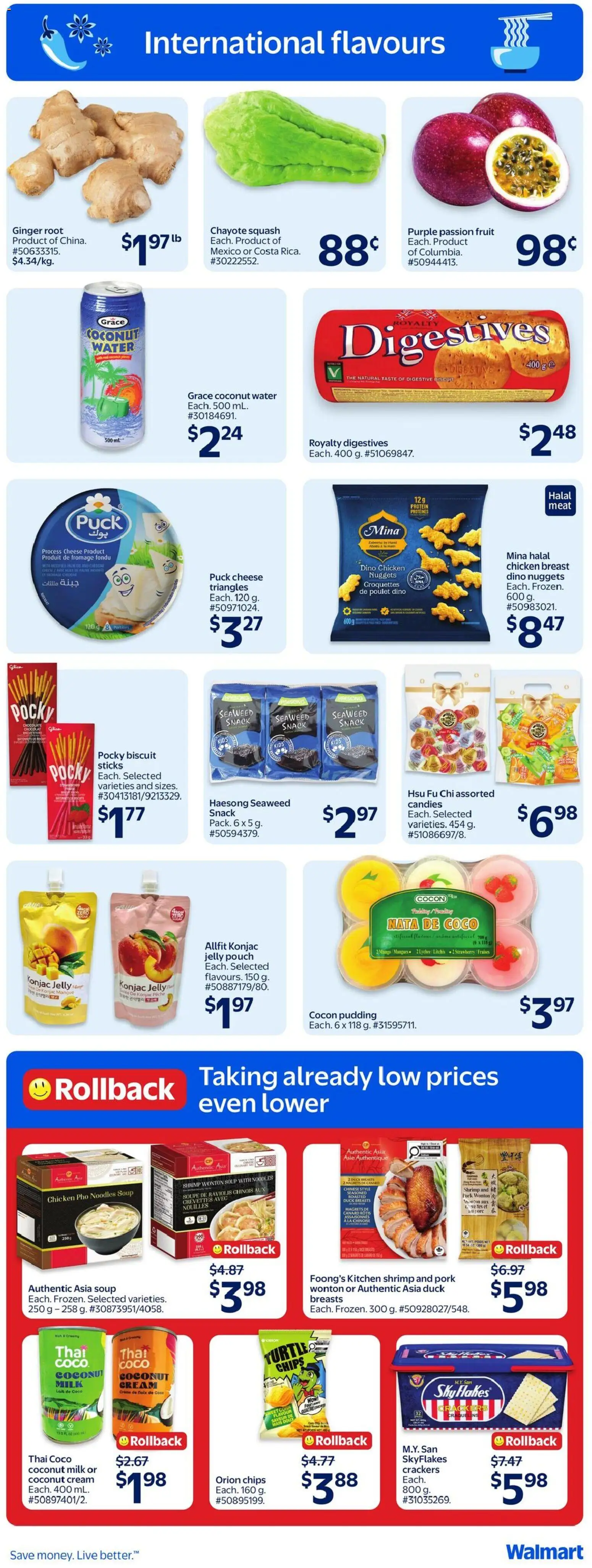 Walmart flyer valid from Aug 20, 2026 | Page: 5 | Products: Coconut, Coconut milk, Duck, Chocolate