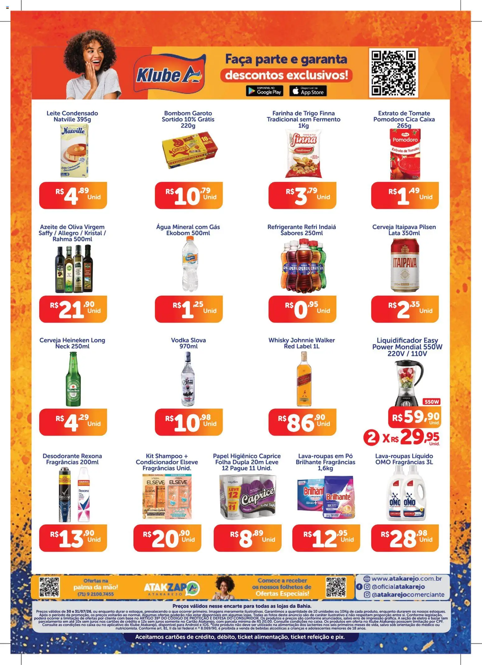 Atakarejo Folheto - válido de 30/07/2026 | Página: 2 | Produtos: Whisky, Liquidificador, Faca, Papel higiênico