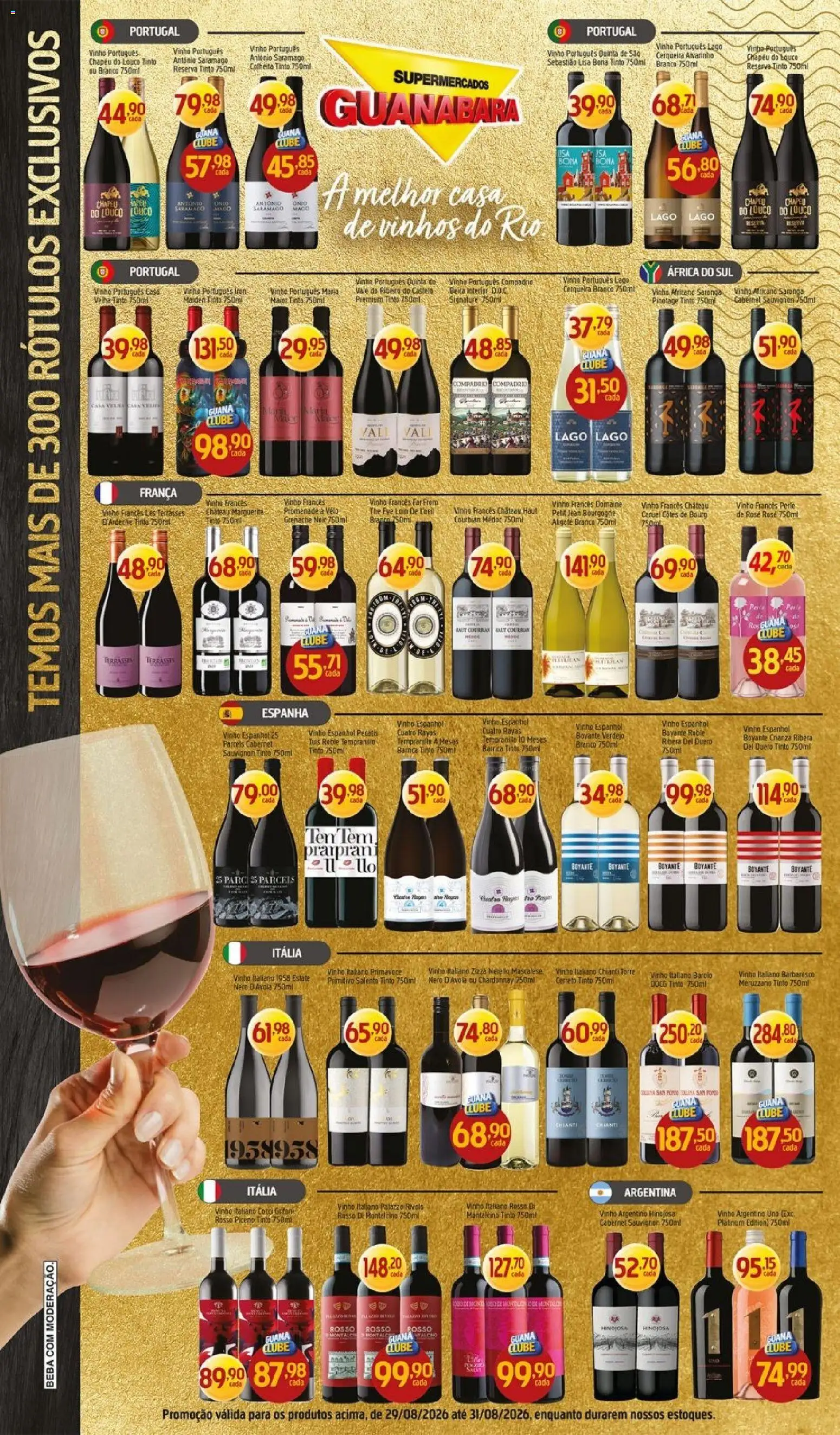 Supermercados Guanabara Folheto - válido de 29/08/2026 | Página: 6 | Produtos: Vinho, Chapéu, Tinta