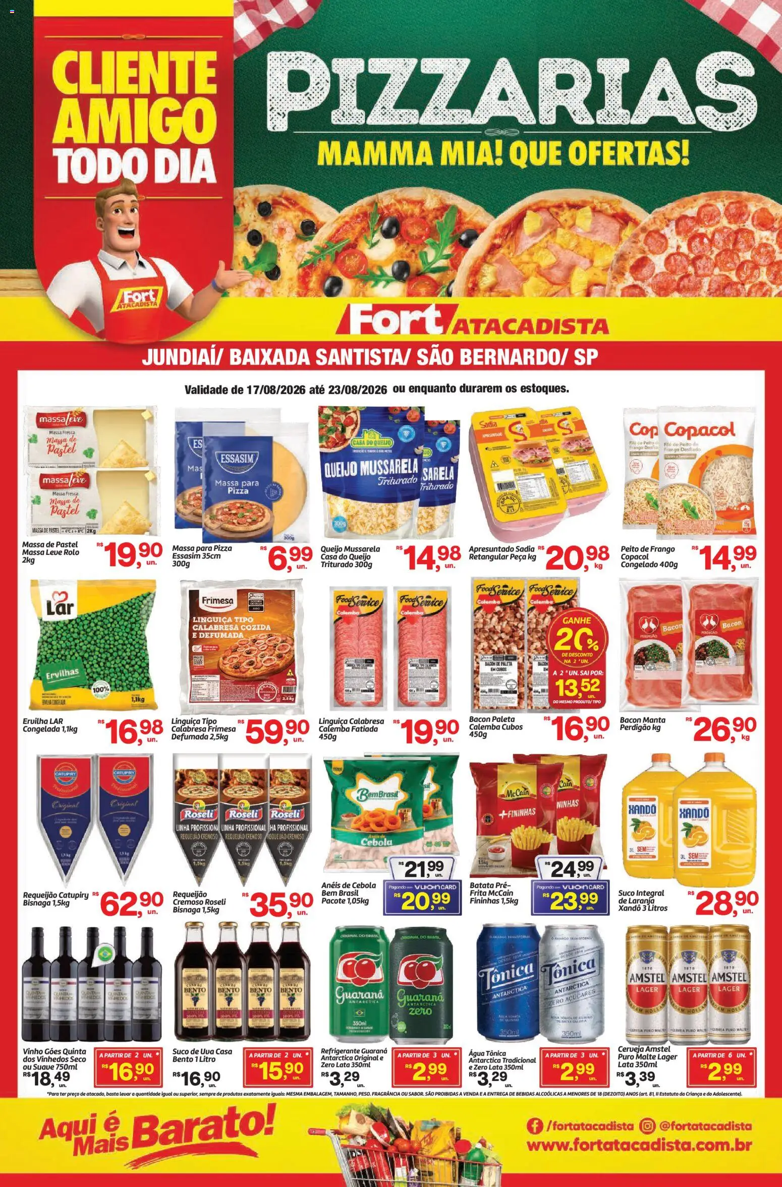Fort Atacadista Folheto - válido de 17/08/2026 | Página: 1 | Produtos: Fragrância, Linguiça, Pizza, Frango
