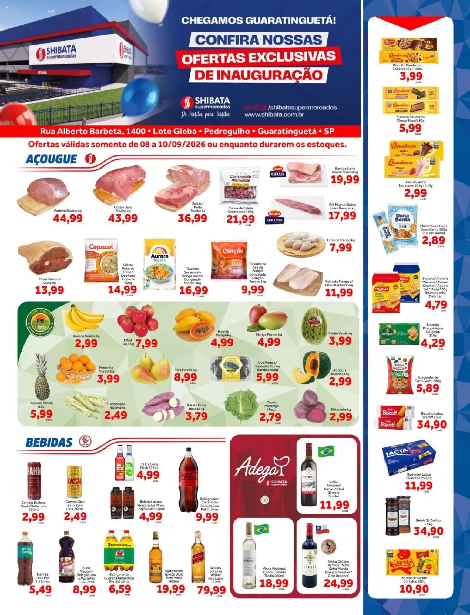 Shibata Folheto - válido de 08/09/2026 | Página: 1 | Produtos: Abobrinha, Manga, Bebida, Refrigerante