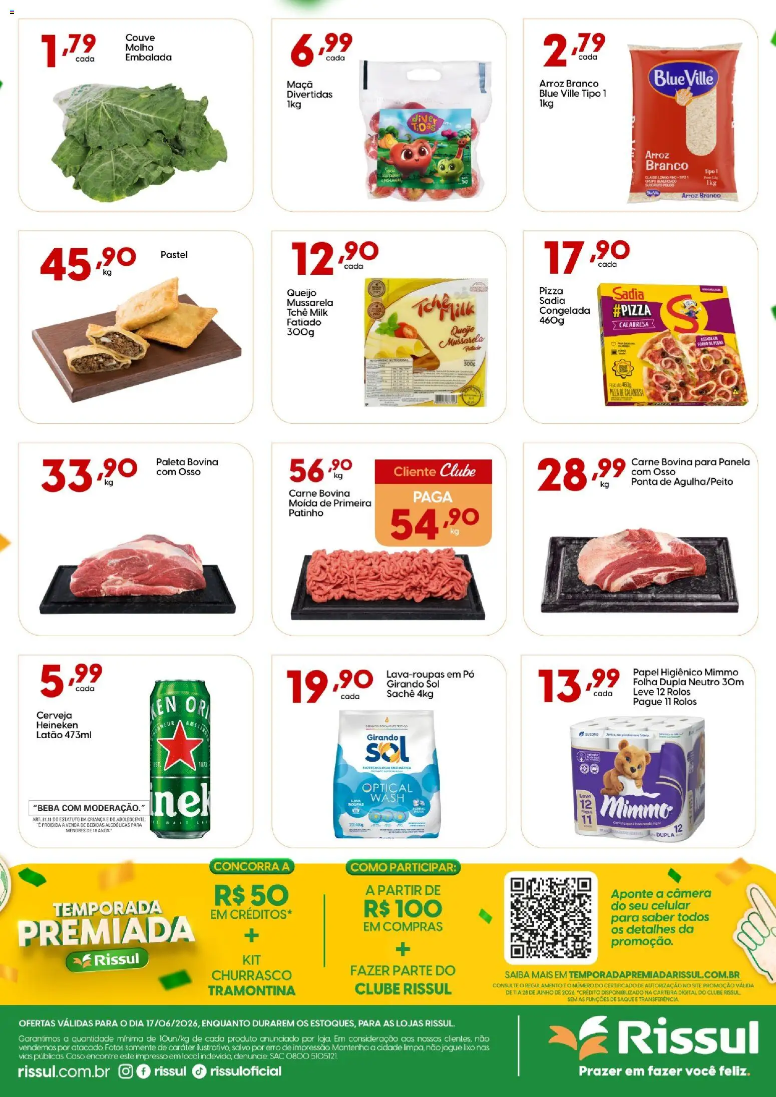 Rissul Folheto - válido de 17.06.2026 | Página: 2 | Produtos: Panela, Pizza, Arroz, Cerveja Heineken