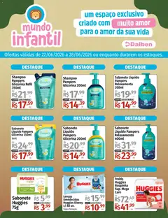 Supermercado Dalben ofertas Mundo Infantil - Pré-Visualização do folheto da loja Supermercado Dalben, válido de 22/06/2026