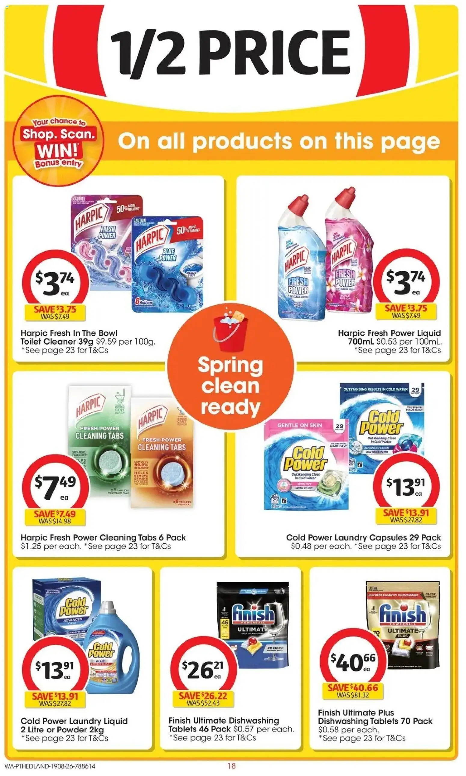 Coles catalogue - valid from 19/08/2026 | Page: 18 | Products: Cleaner, Laundry capsules, Water, Tablets