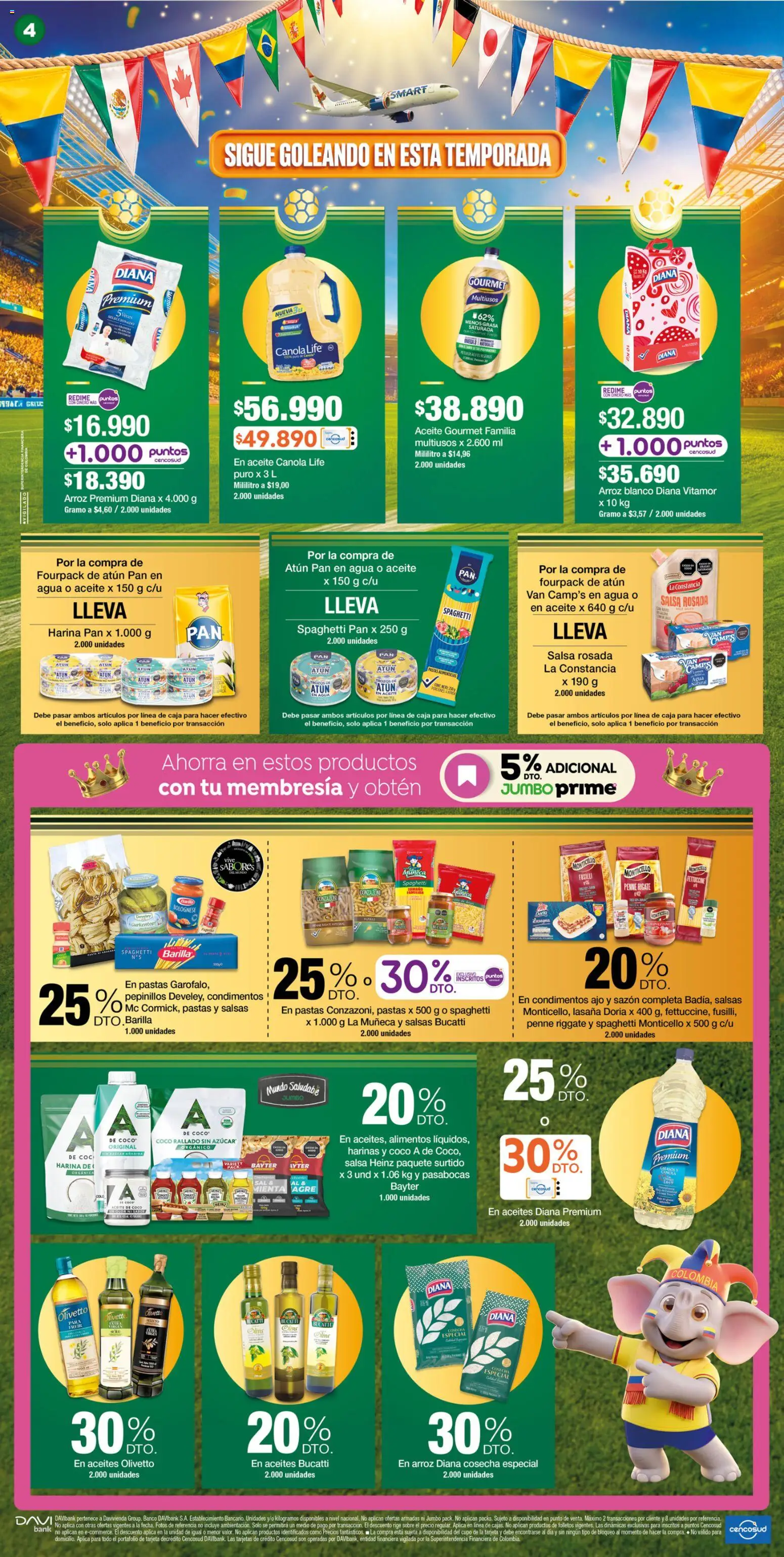 Jumbo revista - valida desde el 25/06/2026 | Página: 4 | Productos: Agua, Atún, Harina, Condimentos