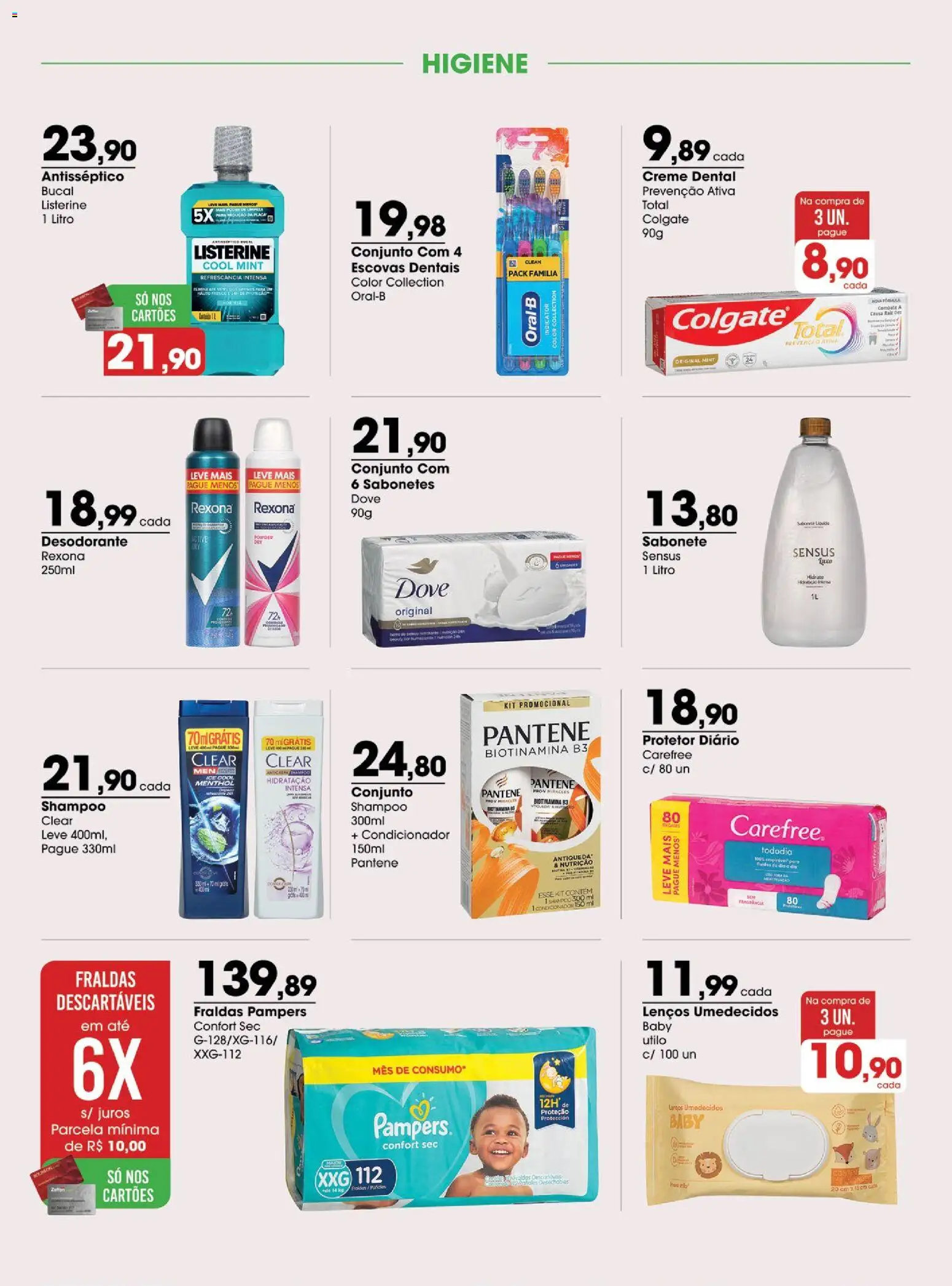 Zaffari Folheto - válido de 29/09/2026 | Página: 13 | Produtos: Pampers, Listerine, Sabonete, Dove