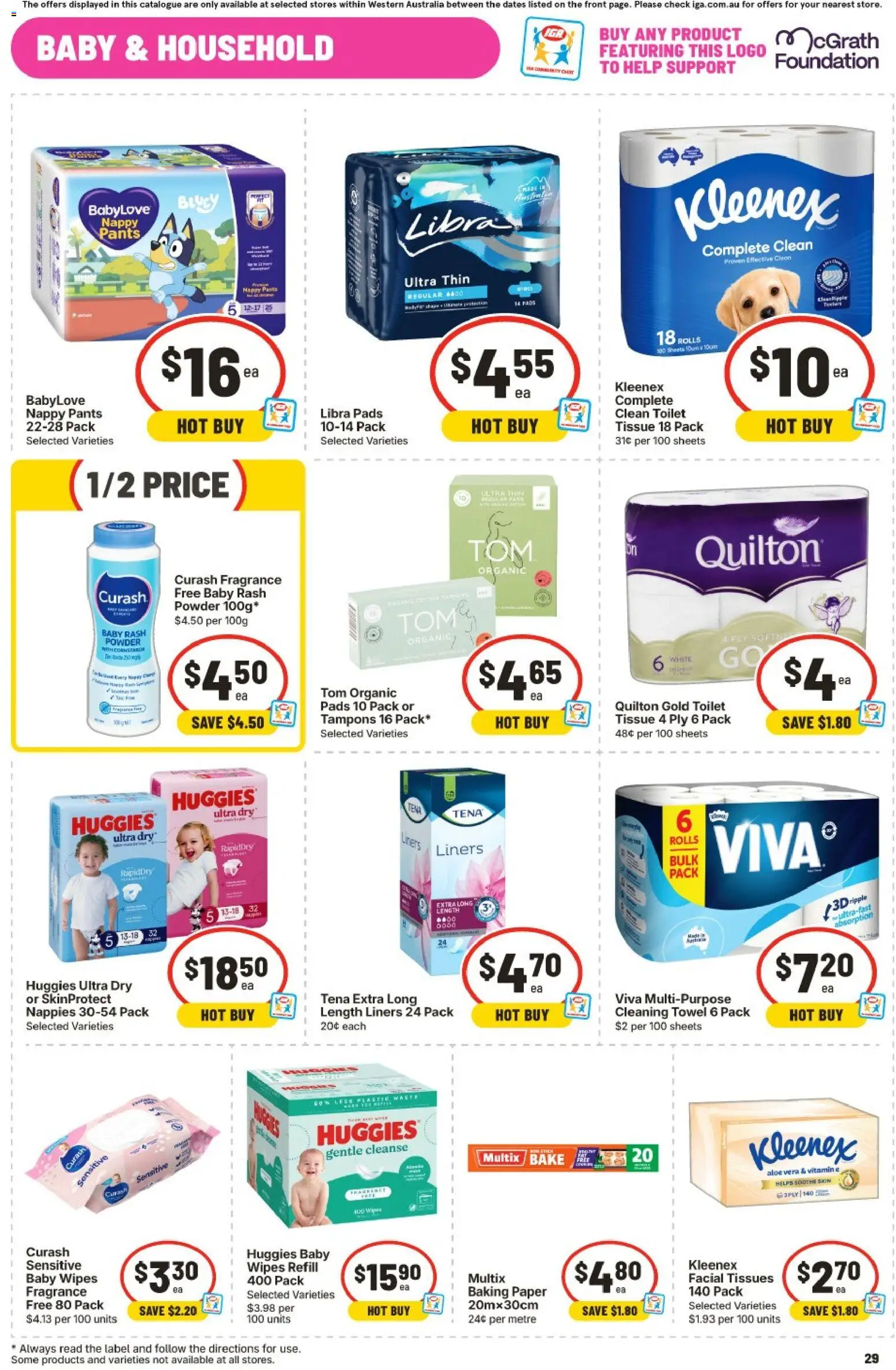 IGA catalogue - valid from 23/09/2026 | Page: 29 | Products: Toilet, Household, Nappies, Tissues