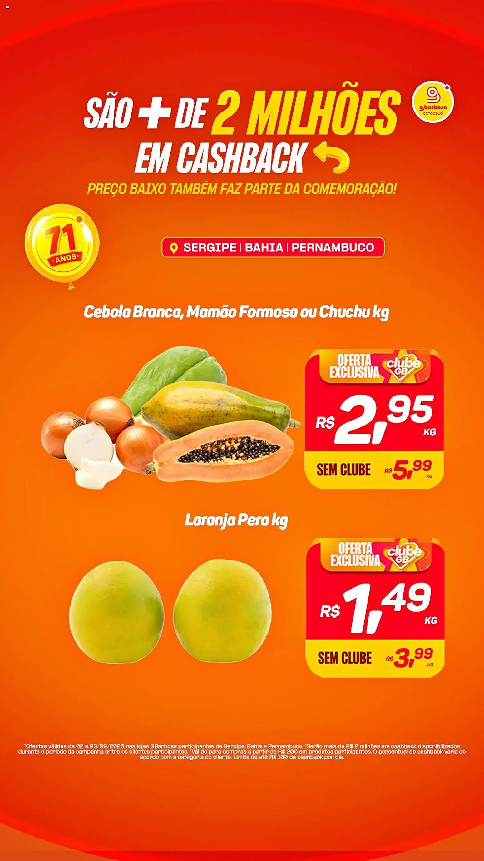 Gbarbosa Folheto - válido de 02/09/2026 | Página: 3 | Produtos: Pera, Chuchu, Cebola, Mamão