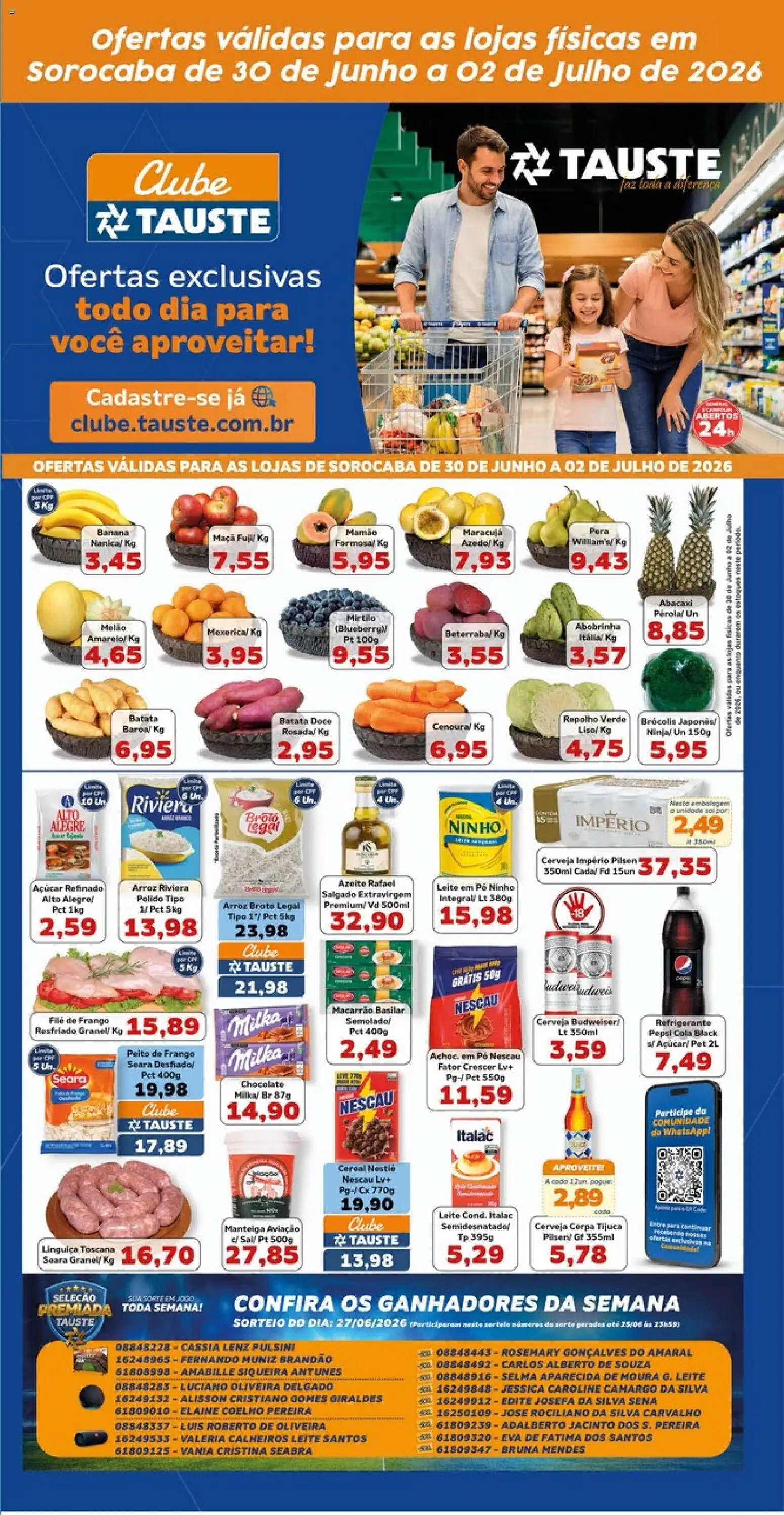 Tauste Folheto - válido de 30/06/2026 | Página: 2 | Produtos: Maracujá, Pó, Cerveja, Peito de frango