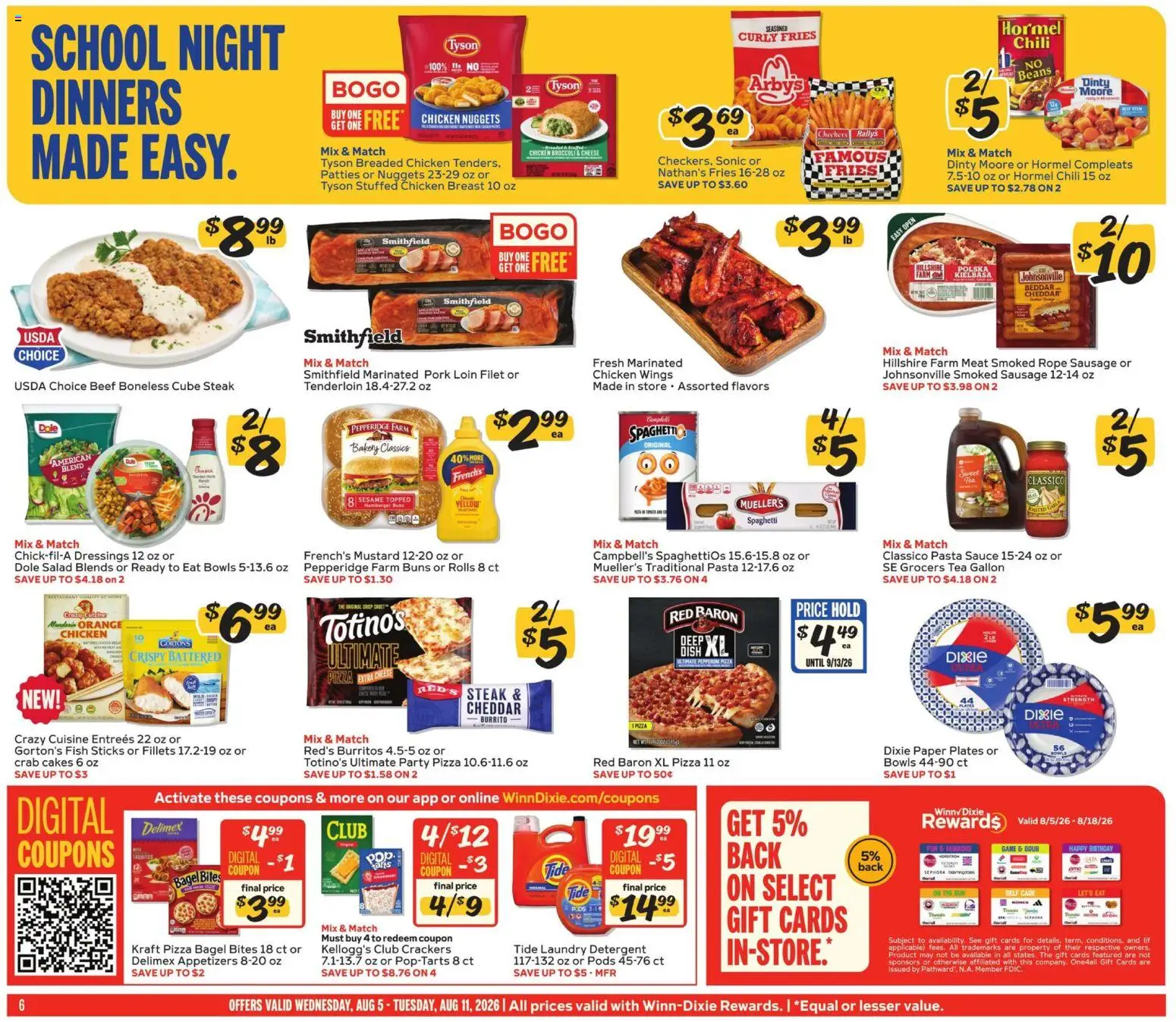 Winn Dixie Weekly Ad - valid from 08/05/2026 | Page: 6 | Products: Broccoli, Cheese, Beef, Sauce