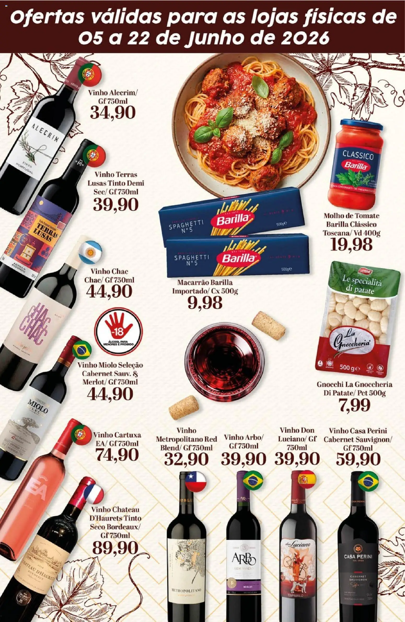 Tauste Folheto - válido de 05.06.2026 | Página: 2 | Produtos: Molho de tomate, Vinho, Macarrão