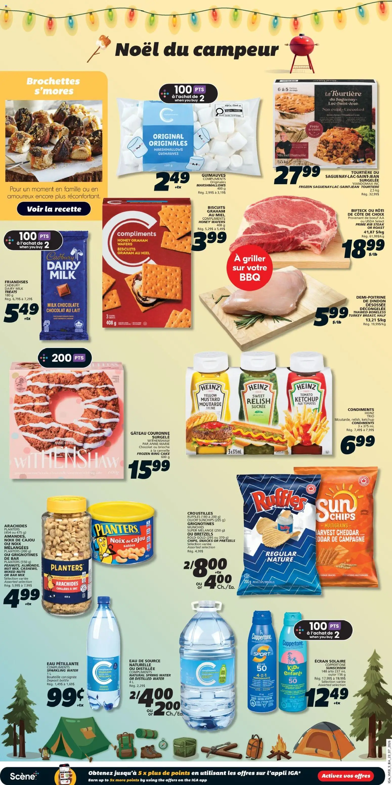 IGA flyer valid from Jul 23, 2026 | Page: 12 | Products: Nuts, Steak, Honey, Snacks