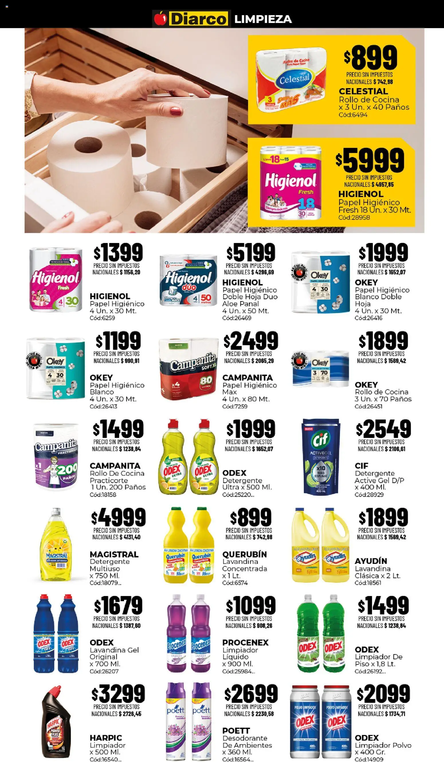 Diarco - Ofertas Interior │ válido desde el 03/08/2026 | Página: 16 | Productos: Papel higiénico, Cocina, Polvo, Espuma