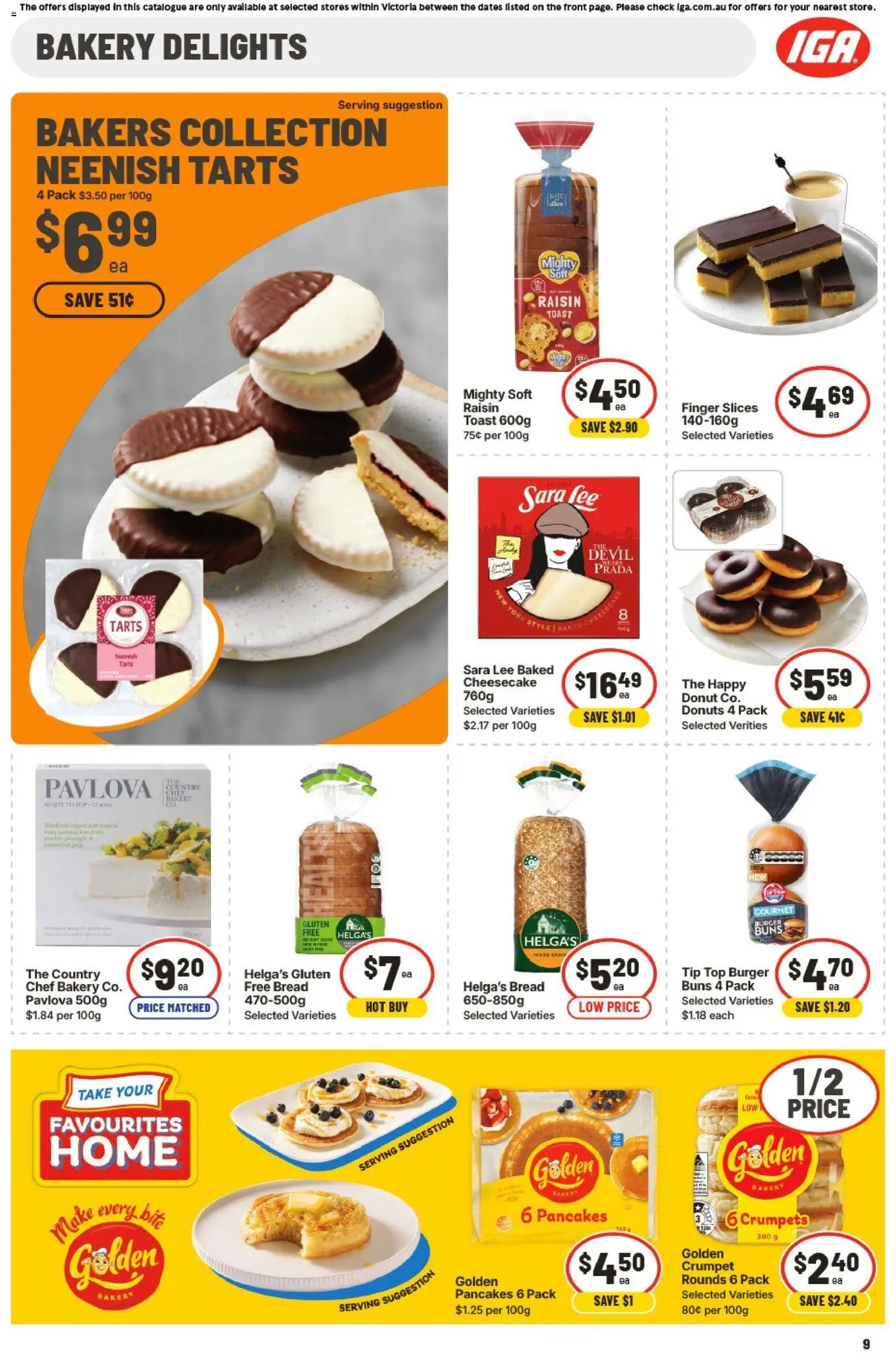 IGA catalogue - valid from 06.05.2026 | Page: 10 | Products: Crumpets, Donuts, Bread, Bakery
