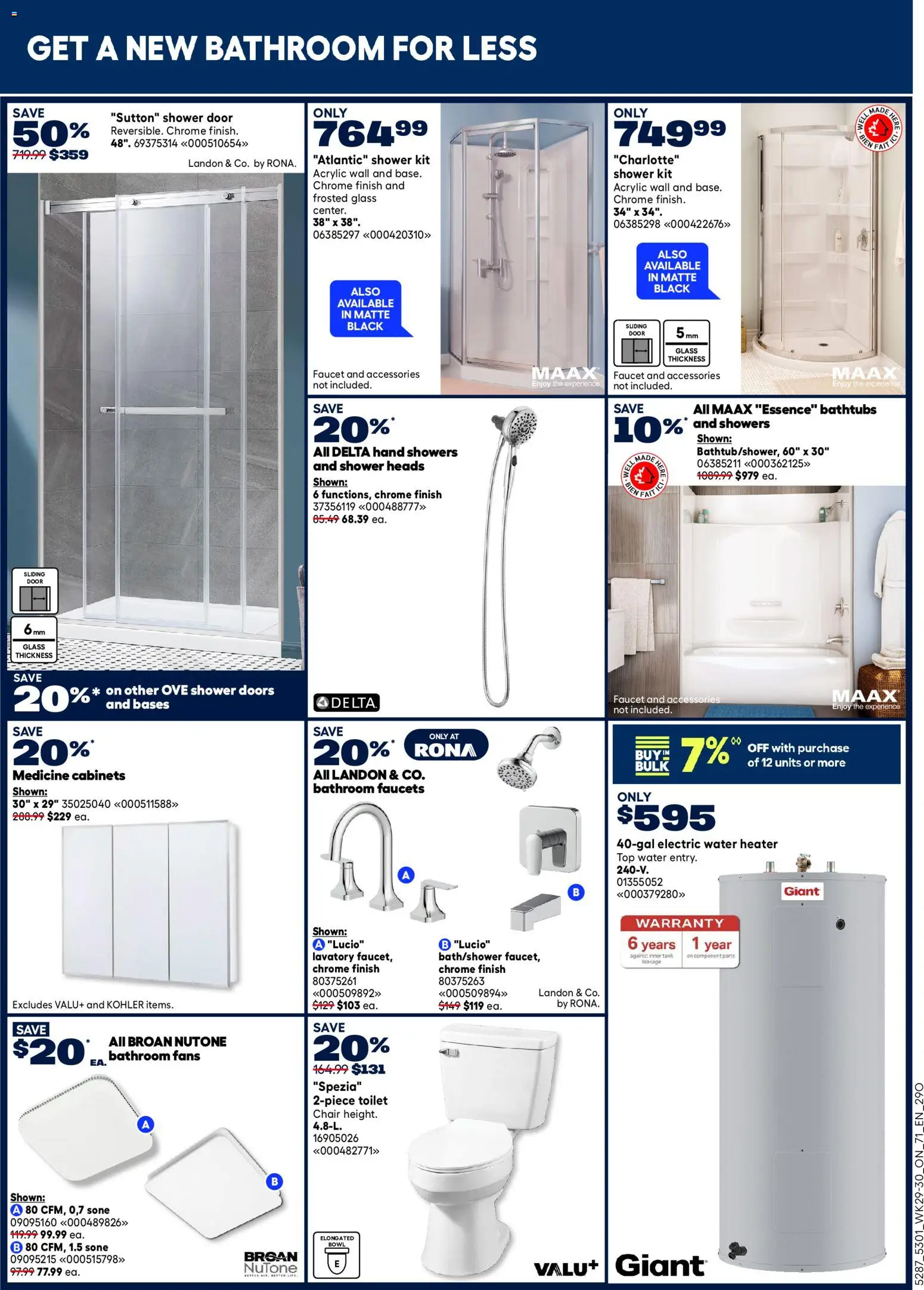 Rona flyer valid from Aug 13, 2026 | Page: 17 | Products: Water, Chair, Shower, Door