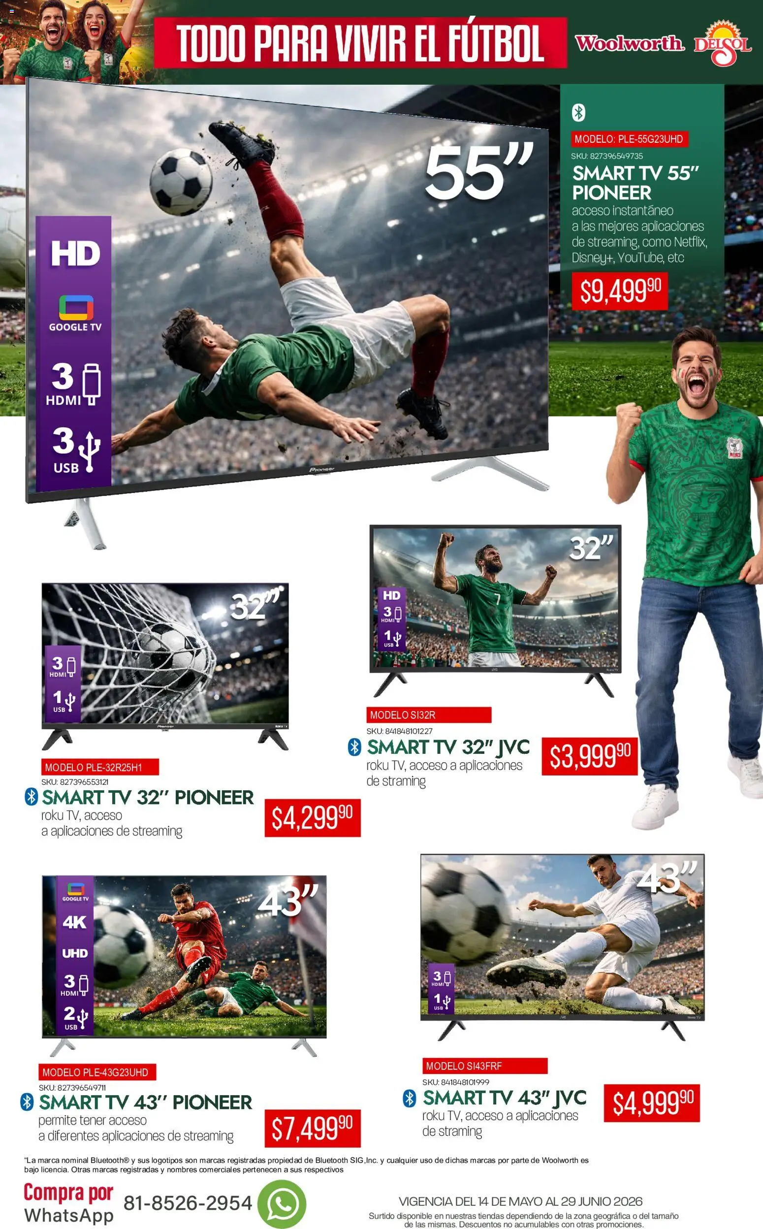 Nuevas ofertas de Del Sol y Woolworth válidas en toda la República Mexicana desde el 14.05.2026. ¡Encuentra las mejores ofertas en Del Sol y Woolworth catálogo Todo para vivir el fútbol ! | Página: 2
