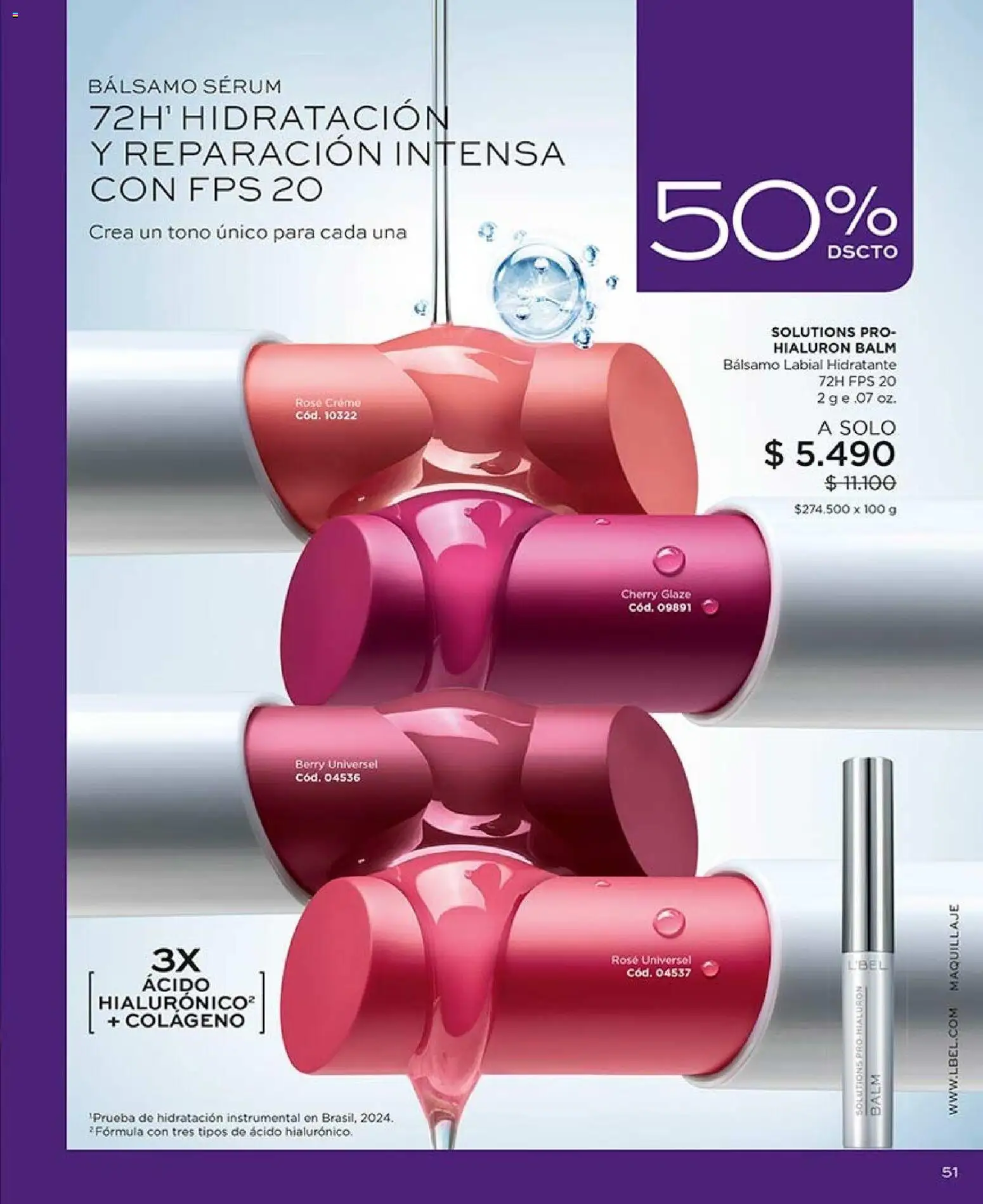 Catálogo L'Bel Campaña 13 │ válido desde el 27.07.2026 | Página: 51 | Productos: Maquillaje, Bálsamo labial, Labial, Serum
