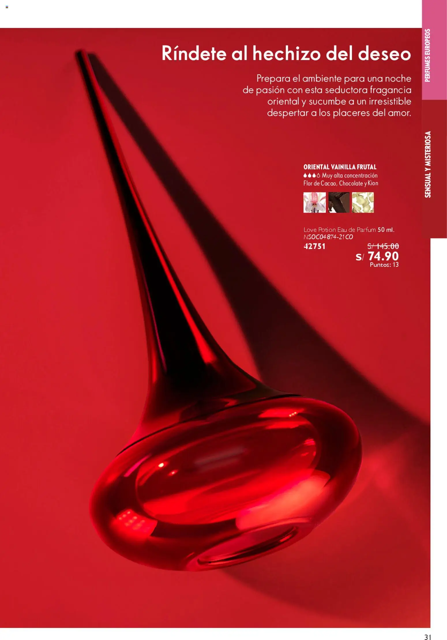 Catálogo Oriflame válido desde 28/03/2026 | Página: 31 | Productos: Perfumes, Vainilla, Chocolate, Fragancia