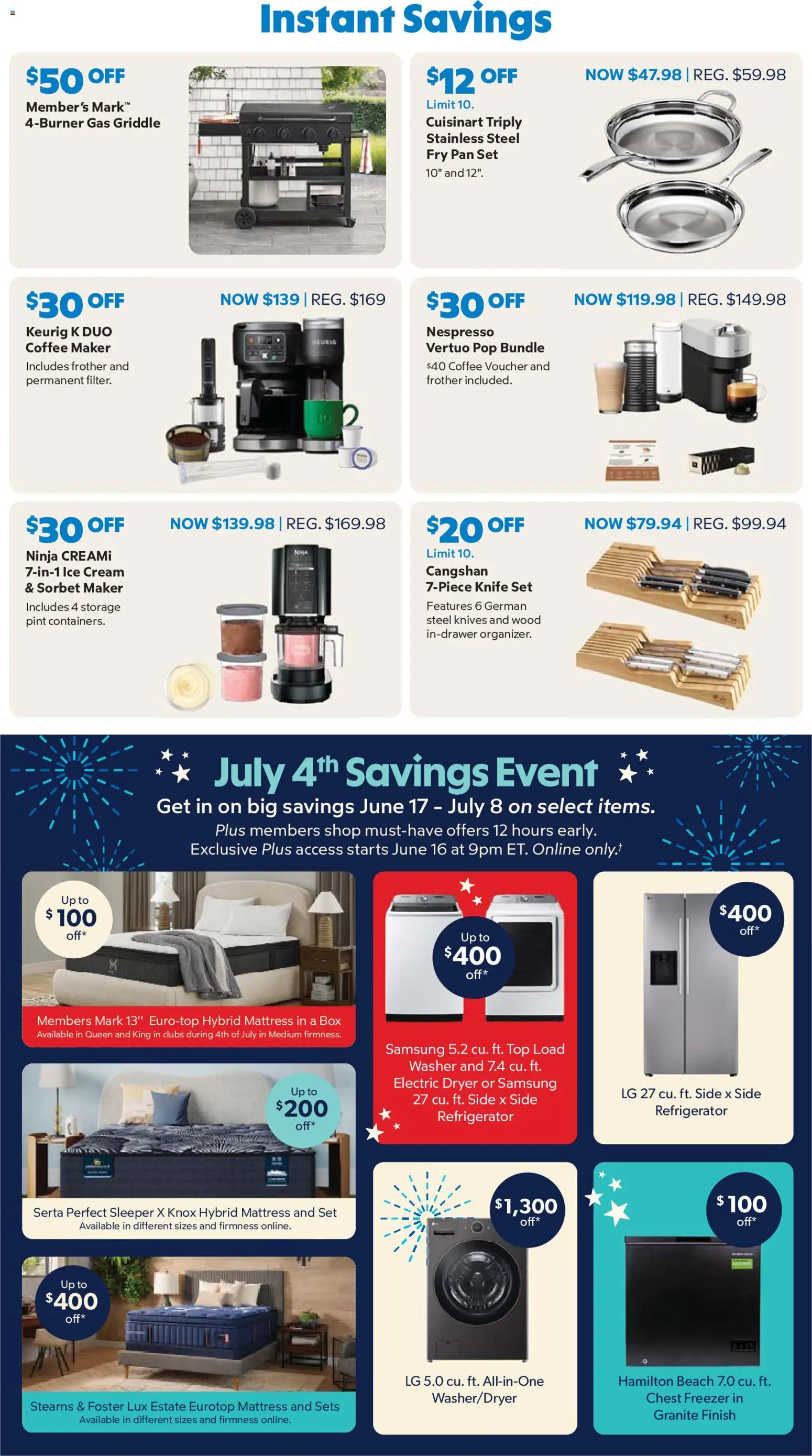 Sam's Club Weekly Ad - valid from 01.06.2026 | Page: 19 | Products: Mattress, Box, Washer, Dryer