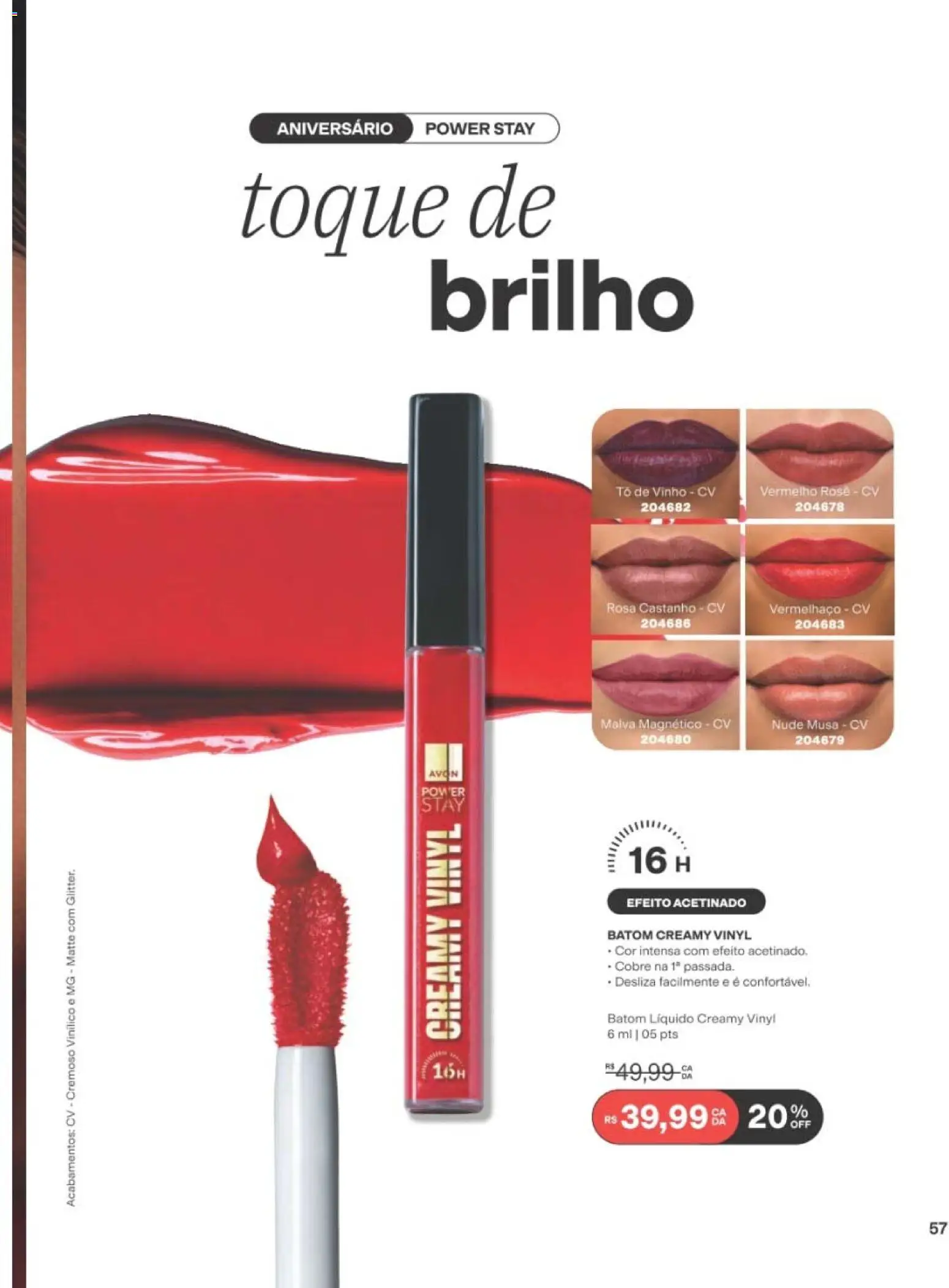 Avon Folheto - válido de 29/06/2026 | Página: 57 | Produtos: Batom, Vinho