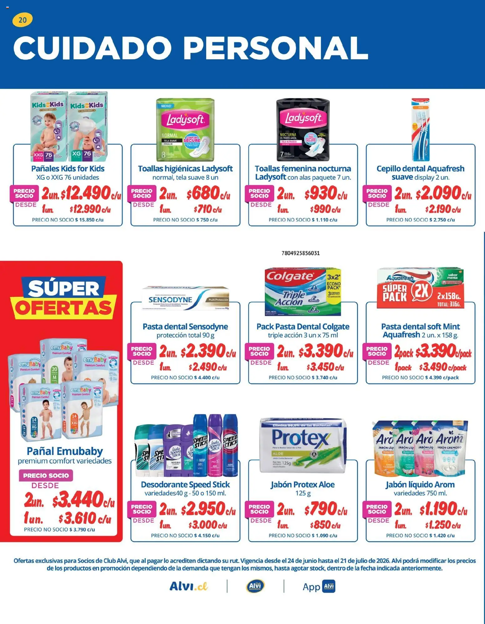 Alvi catálogo │ válido desde el 23.06.2026 | Página: 20 | Productos: Toallas, Jabón, Desodorante, Jabón líquido