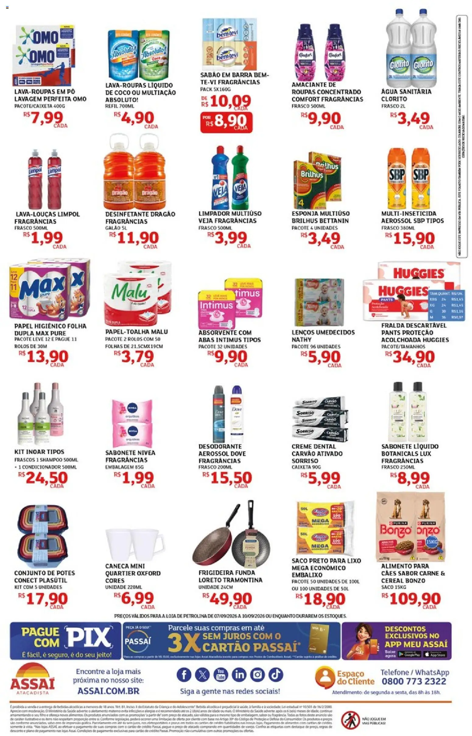 Assaí Atacadista Folheto - válido de 07/09/2026 | Página: 4 | Produtos: Pó, Condicionador, Carvão ativado, Desinfetante