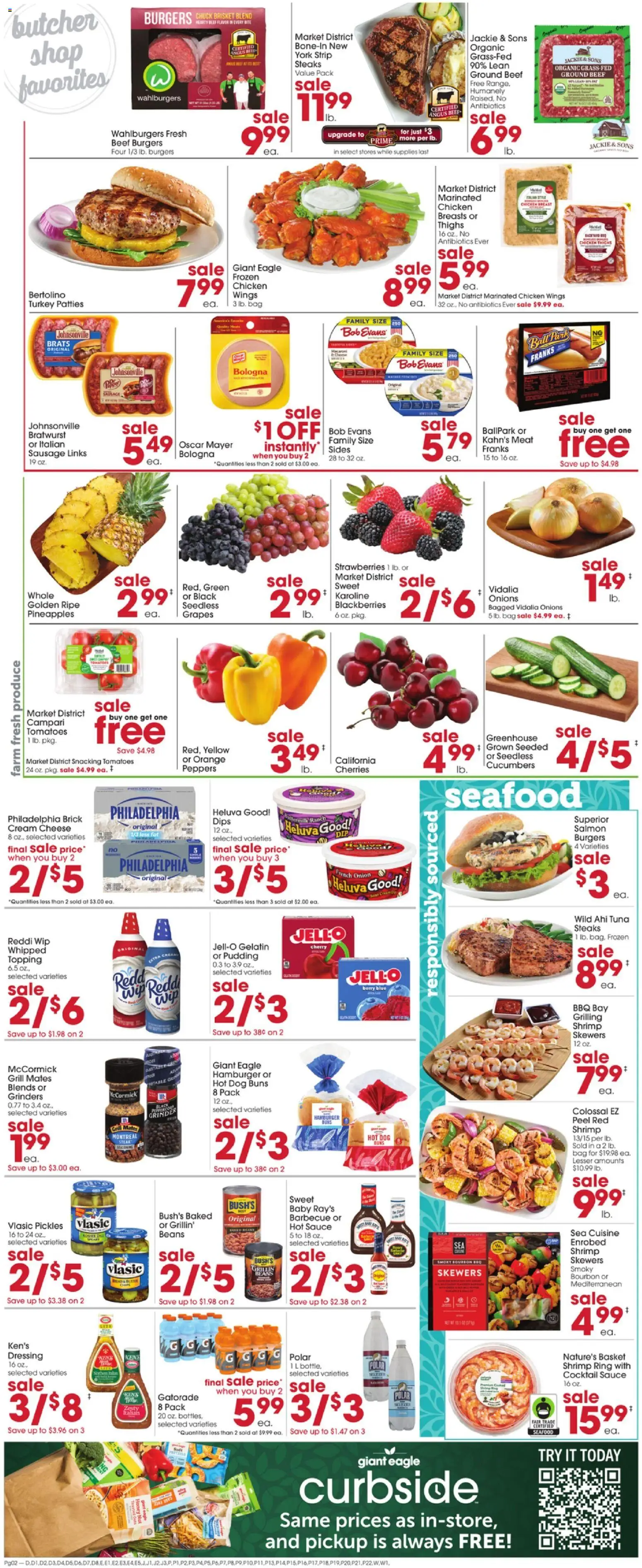 Giant Eagle Weekly Ad - valid from 21.05.2026 | Page: 2 | Products: Cherries, Tomatoes, Bourbon, Cream