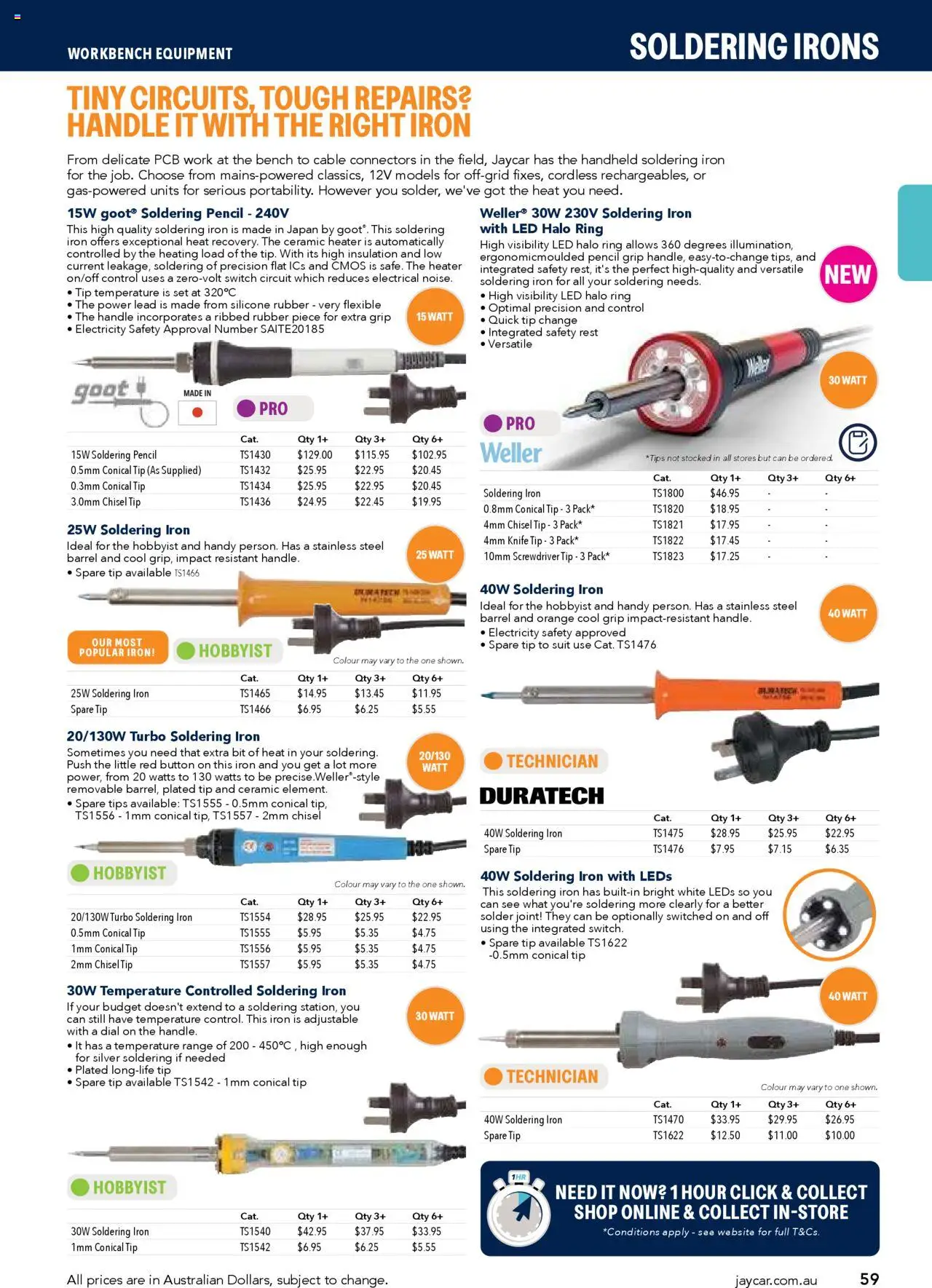 Jaycar catalogue - valid from 09/07/2025 | Page: 59 | Products: Heater, Suit, Cable, Bench