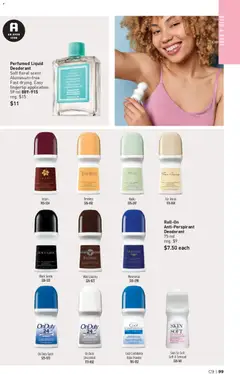 Preview of Perfumed Liquid Deodorant, Soft floral scent. Aluminum-free. Fast drying. Easy fingertip application. 59 ml from shop Avon valid from 23.04.2026 | Page: 99 | Products: Powder, Deodorant, Antiperspirant, Bath