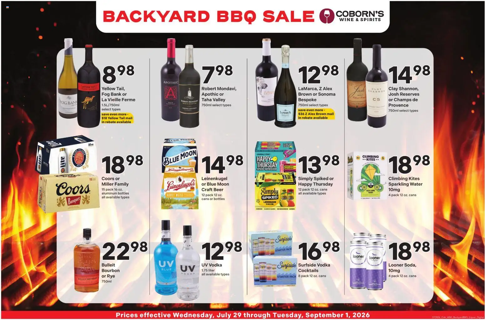 Coborn's Backyard BBQ Sale - valid from 07/29/2026 | Page: 1 | Products: Honey, Beer, Bourbon, Cocktails