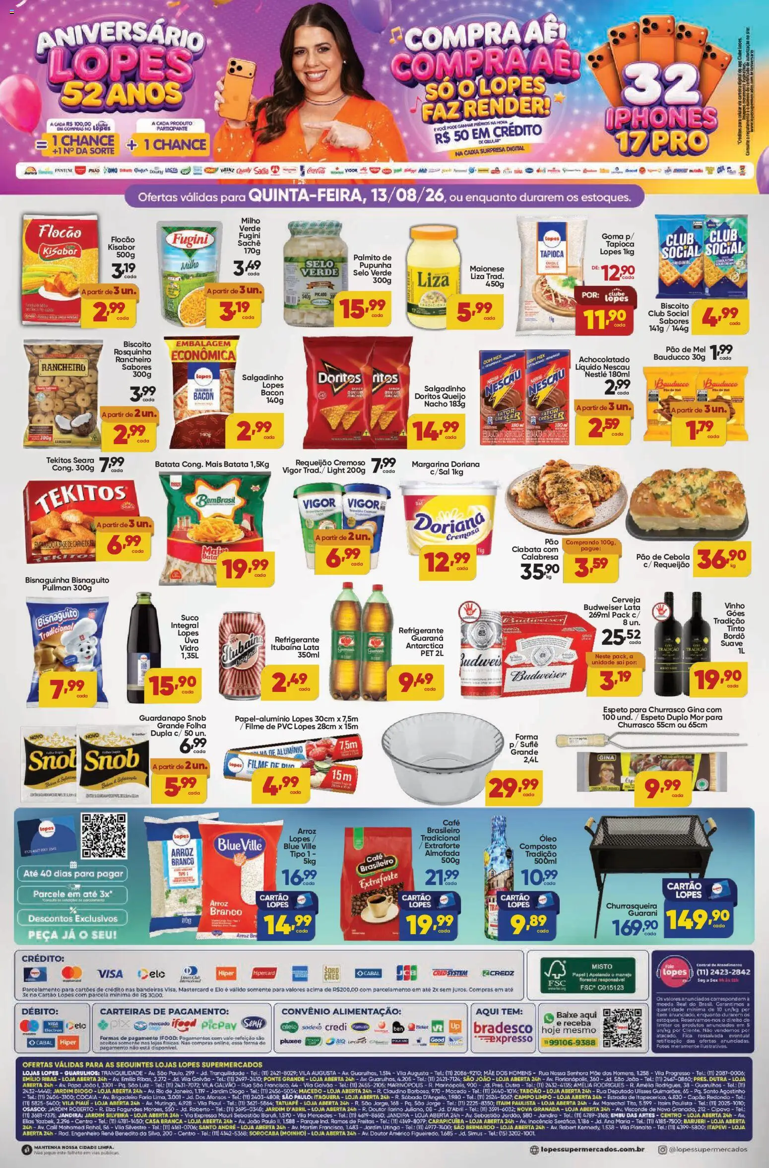 Lopes Supermercados Folheto - válido de 13/08/2026 | Página: 2 | Produtos: Guaraná, Milho verde, Doriana, Batata