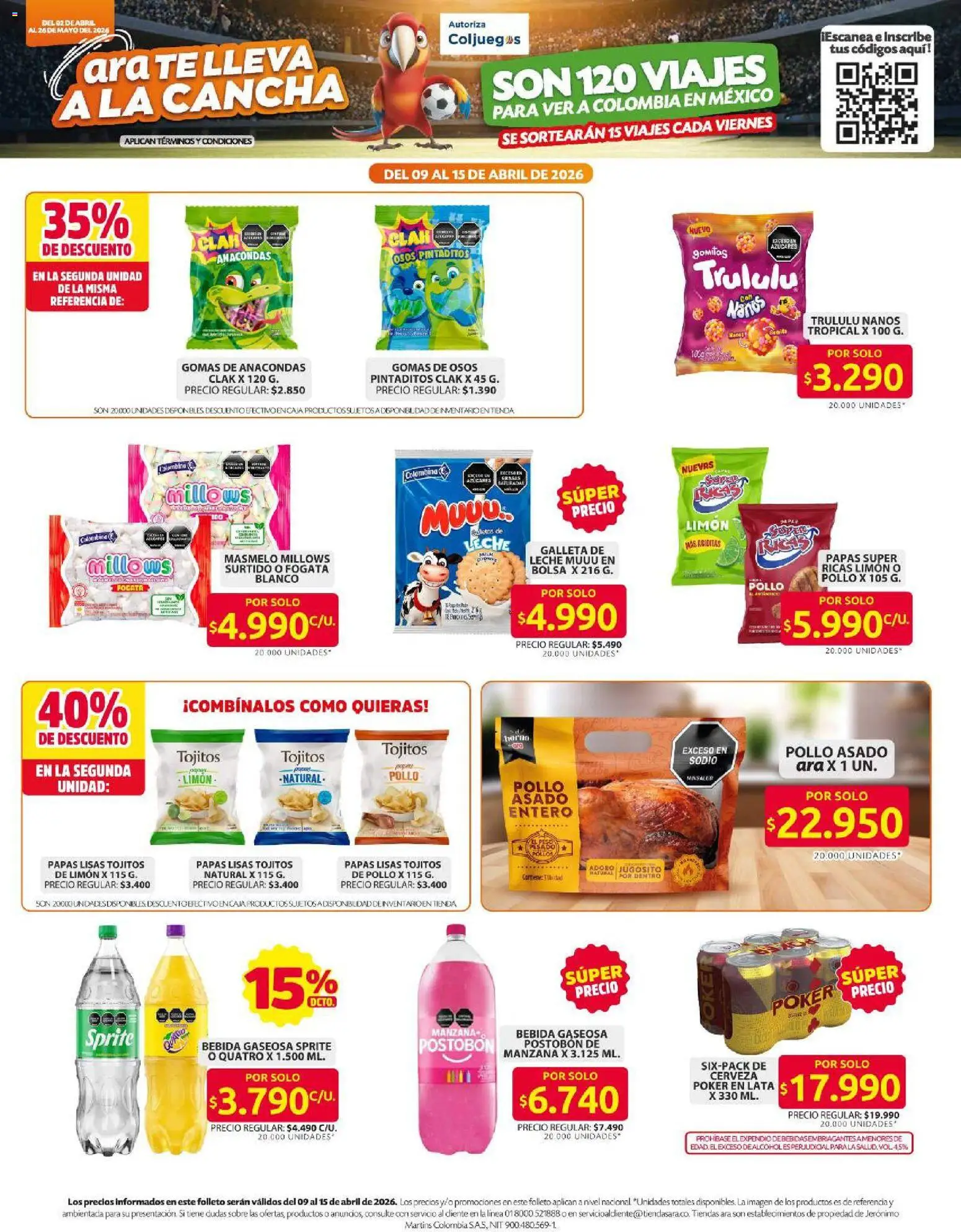 Ara revista - valida desde el 09.04.2026 | Página: 8 | Productos: Sobre, Plátano, Leche, Cerveza