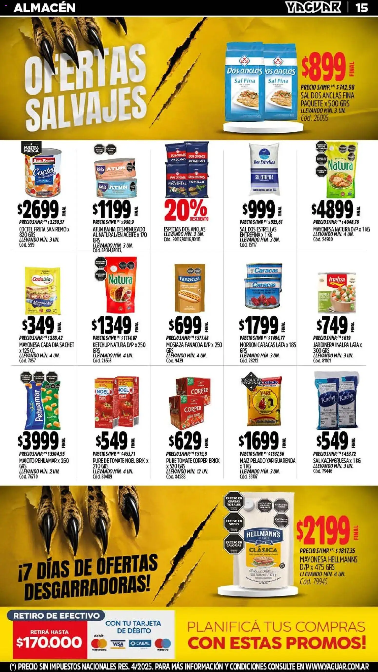 Yaguar - Oferta Semanal Jujuy │ válido desde el 03/08/2026 | Página: 15 | Productos: Atún, Tomate, Fruta, Provenzal