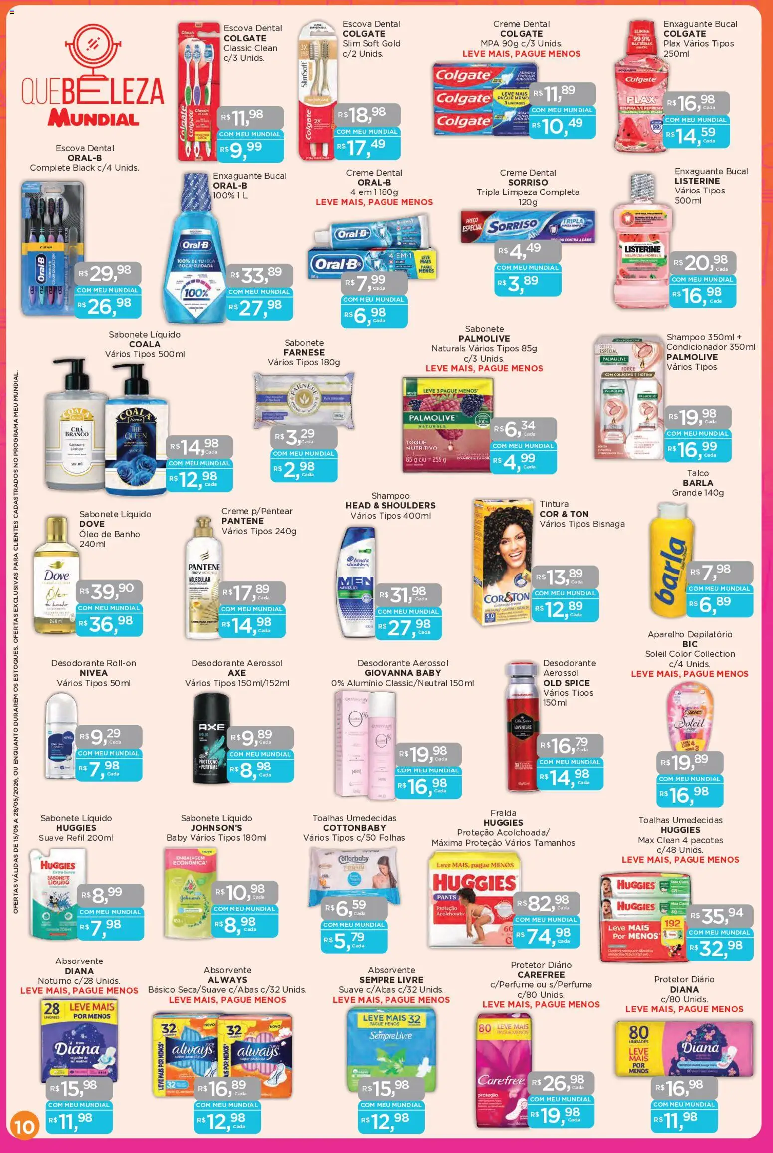 Mundial Folheto - válido de 15.05.2026 | Página: 10 | Produtos: Hortelã, Enxaguante bucal, Óleo, Creme
