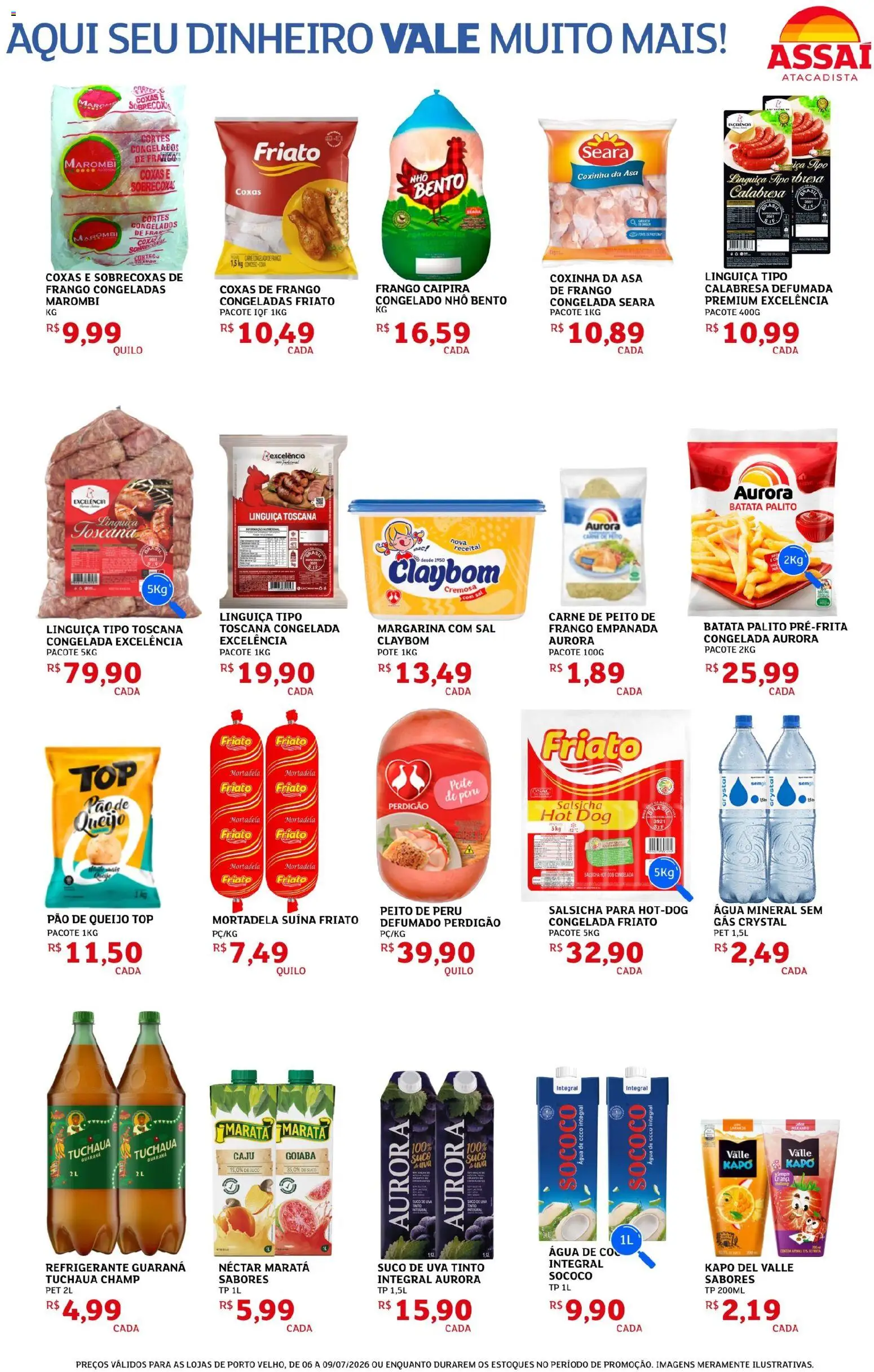 Assaí Atacadista Folheto - válido de 08/07/2026 | Página: 3 | Produtos: Pão, Refrigerante, Sal, Margarina