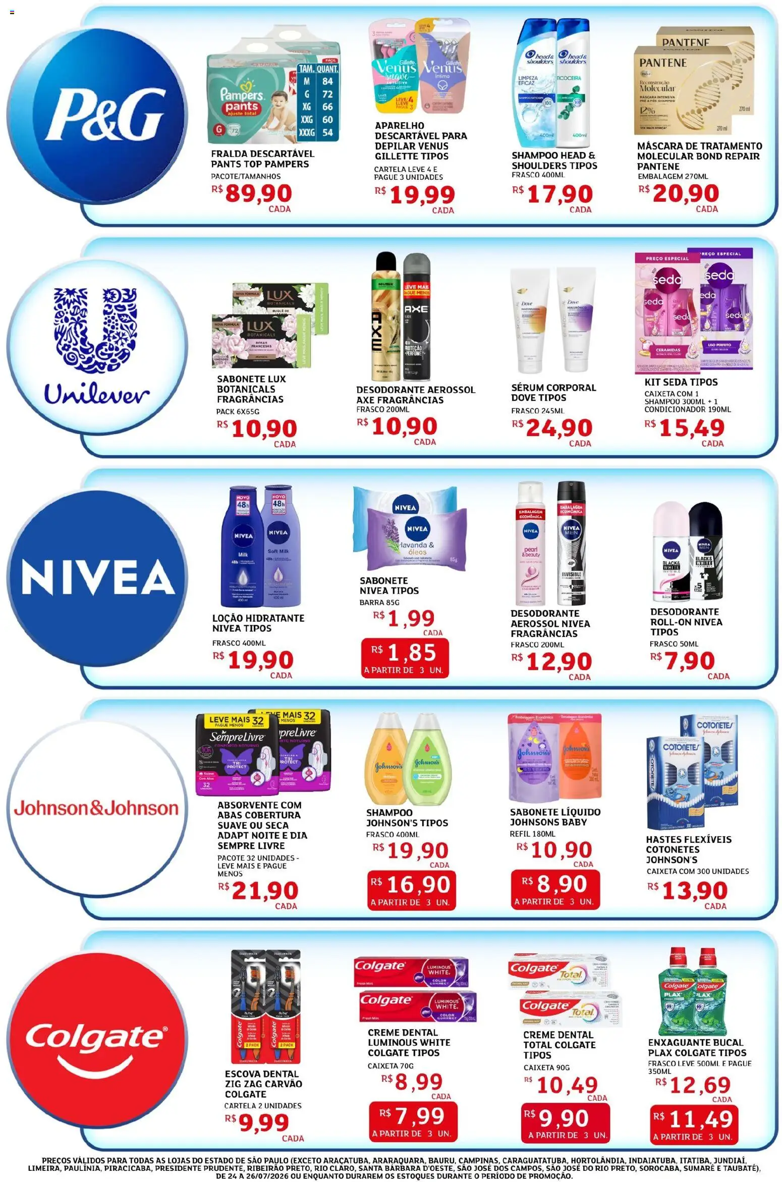 Assaí Atacadista Folheto - válido de 25/09/2026 | Página: 3 | Produtos: Condicionador, Escova, Enxaguante bucal, Creme dental