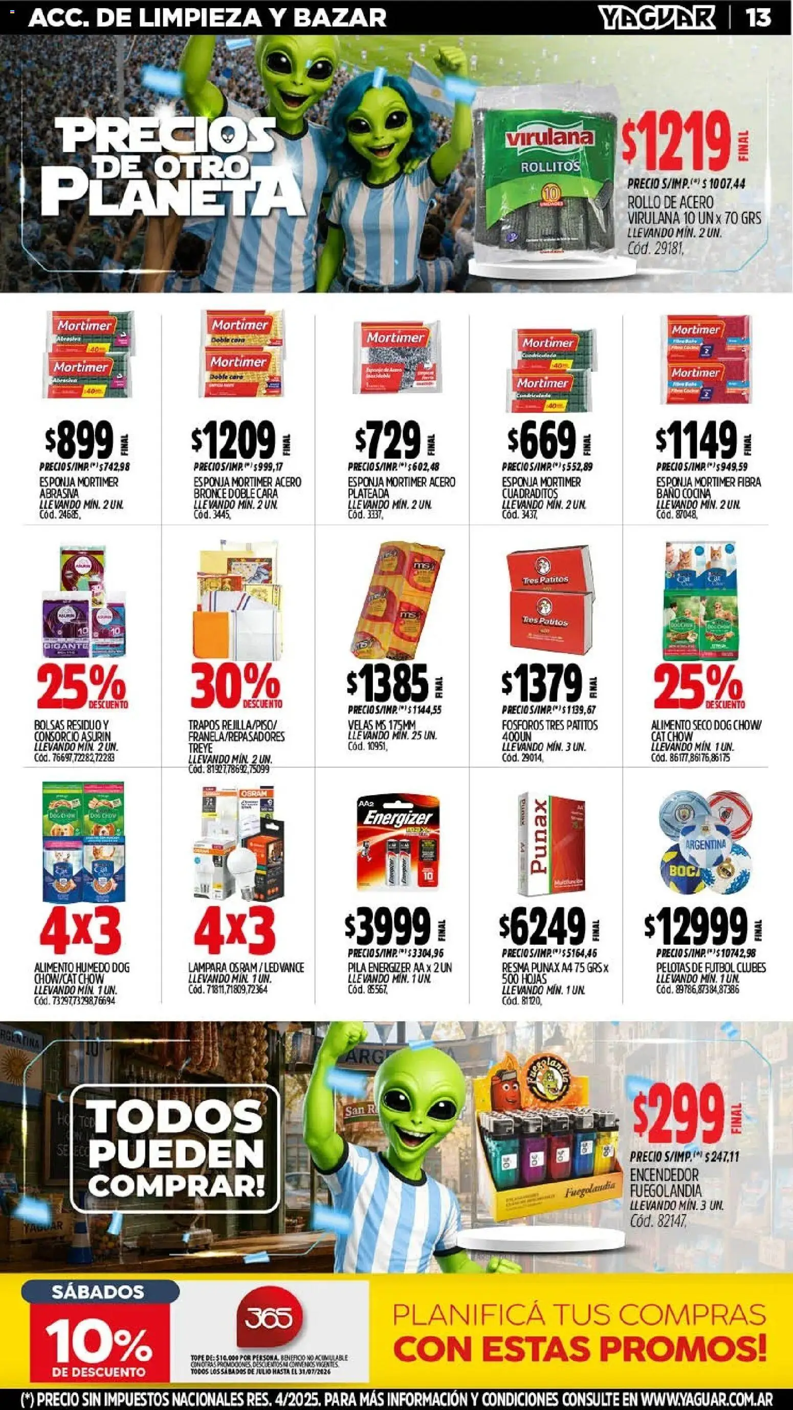 Yaguar - Oferta Semanal General Roca │ válido desde el 06/07/2026 | Página: 16 | Productos: Fósforos, Pila, Encendedor, Lámpara