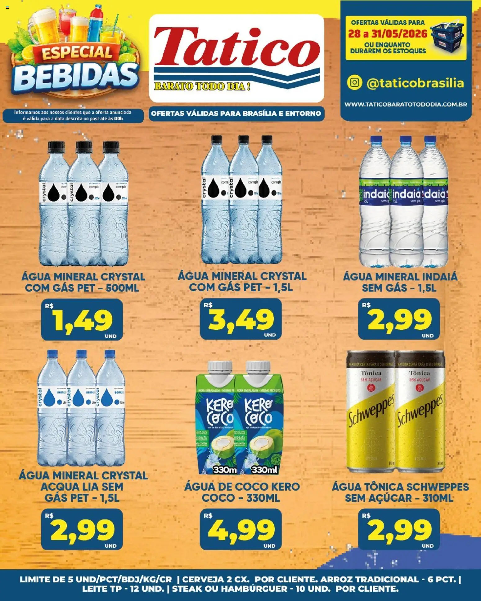Tatico Folheto - válido de 29.05.2026 | Página: 46 | Produtos: Água tônica, Arroz, Hambúrguer, Açúcar