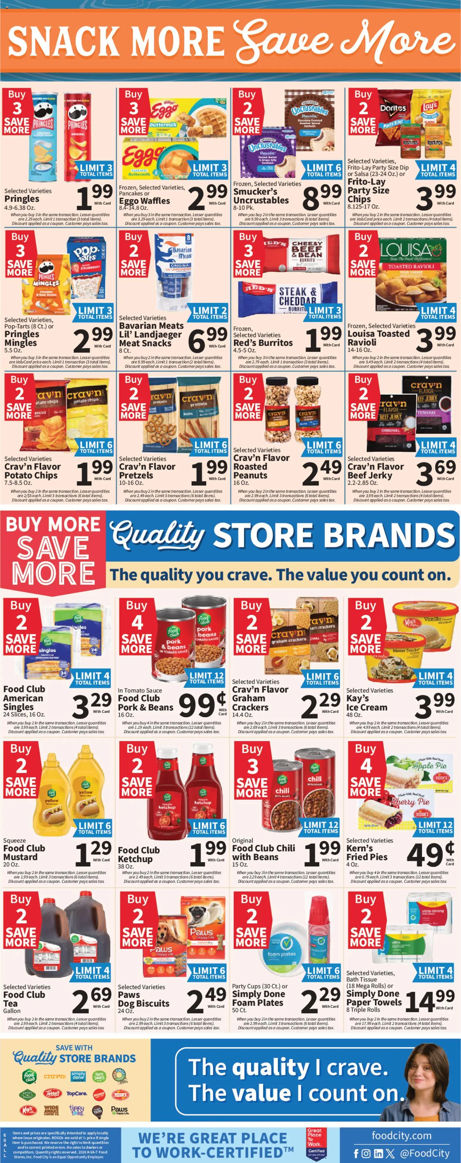 Food City Weekly Ad - valid from 07/08/2026 | Page: 8 | Products: Chips, Cream, Ice cream, Sauce