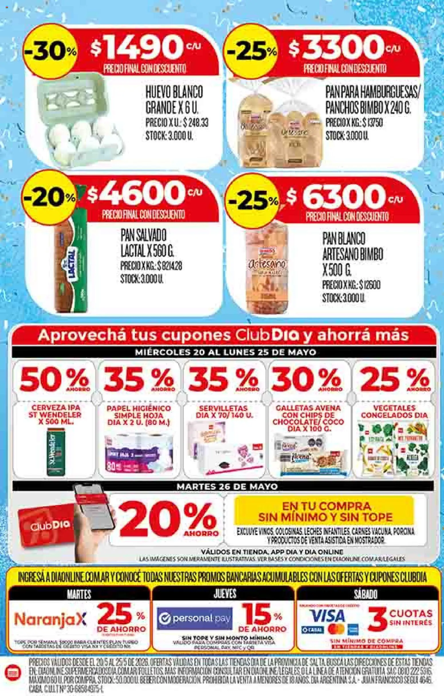 Dia - Ofertas - Salta y Jujuy │ válido desde el 20.05.2026 | Página: 16 | Productos: Papel higiénico, Servilletas, Avena, Galletas