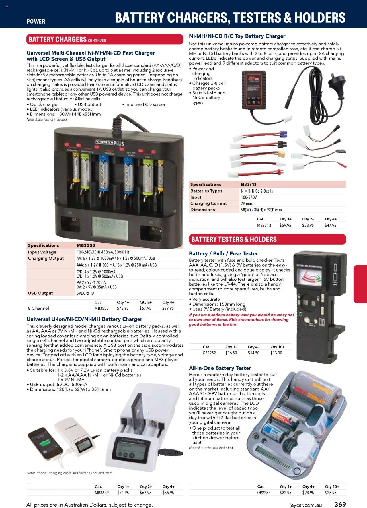 Jaycar catalogue - valid from 09/07/2025 | Page: 369 | Products: Battery, Drawer, Bulb, Cable