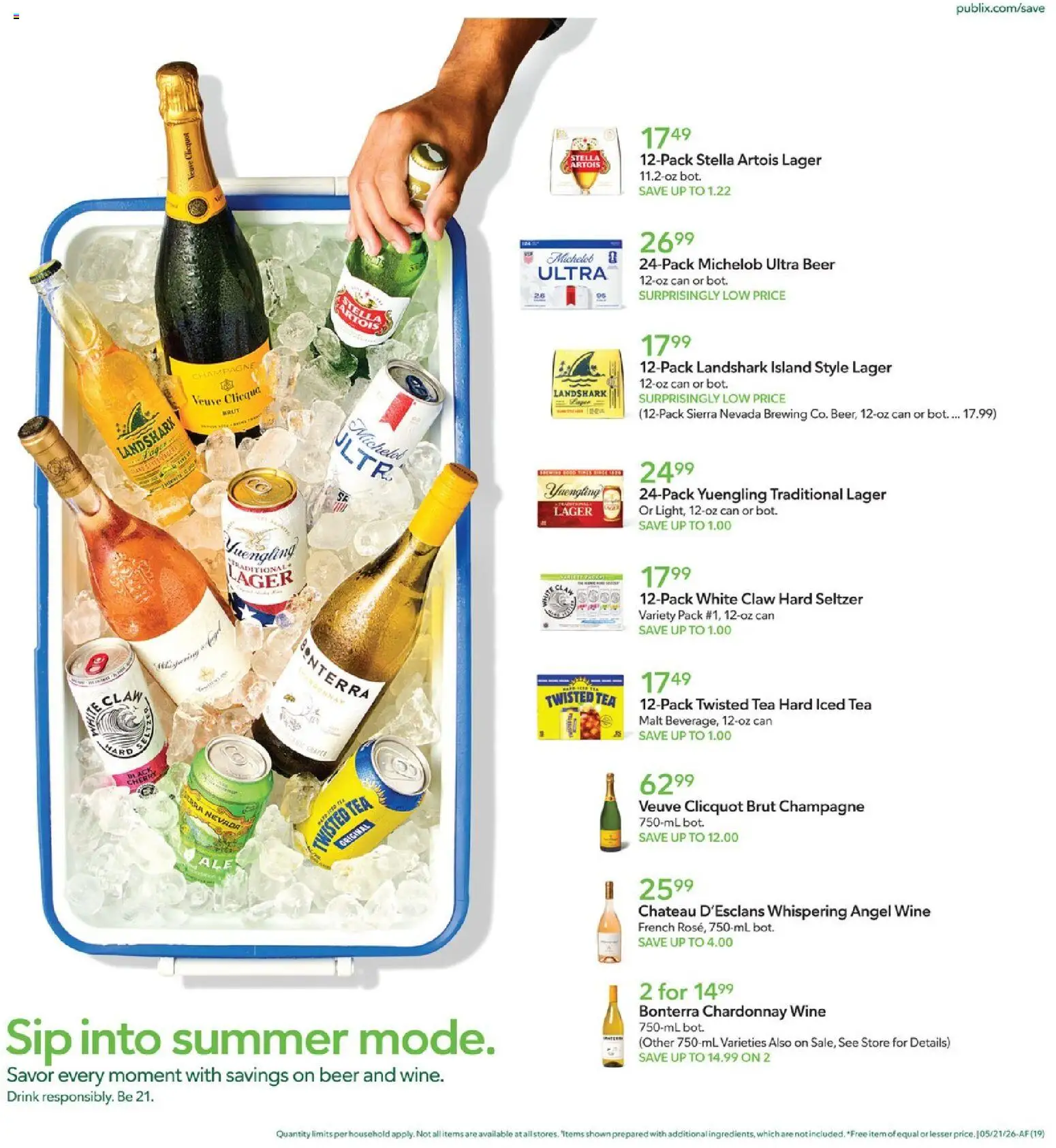 Publix Weekly Ad - valid from 20.05.2026 | Page: 19 | Products: Wine, Beer, Tea