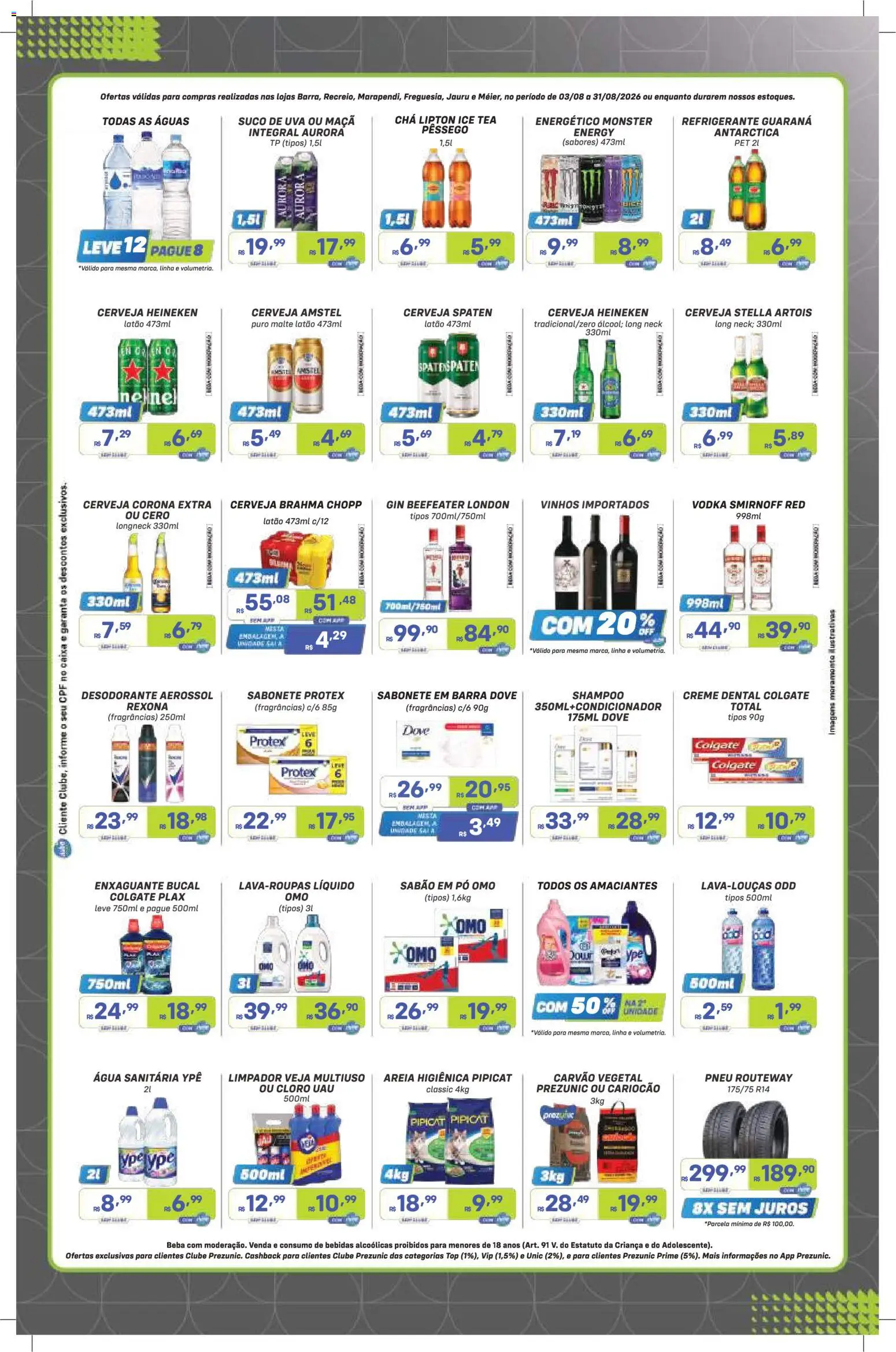 Prezunic Folheto - válido de 03/08/2026 | Página: 5 | Produtos: Energético, Ice tea, Enxaguante bucal, Vodka