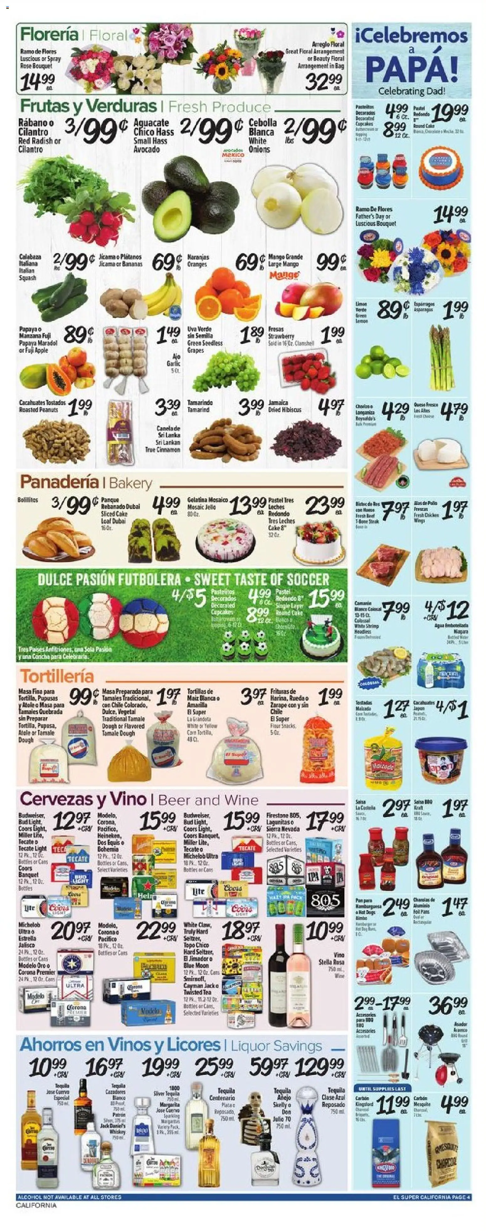El Super Weekly Ad - CA - valid from 17.06.2026 | Page: 4 | Products: Bananas, Tea, Mango, Garlic