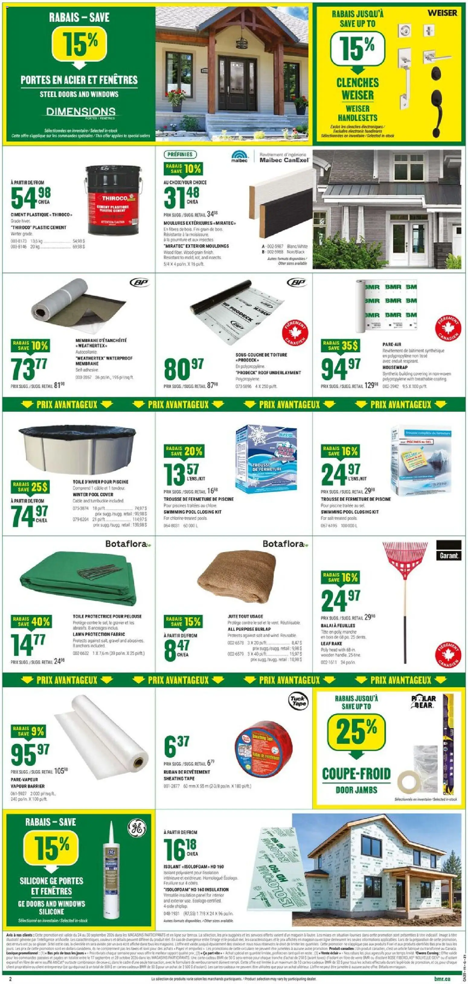 BMR flyer valid from Sep 24, 2026 | Page: 3 | Products: Cable, Swimming pool, Cement, Door