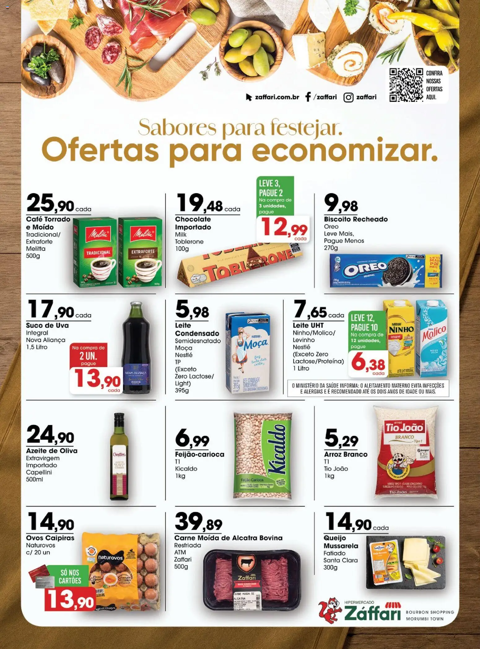 Zaffari Folheto - válido de 29/09/2026 | Página: 16 | Produtos: Alcatra, Chocolate, Azeite, Mussarela