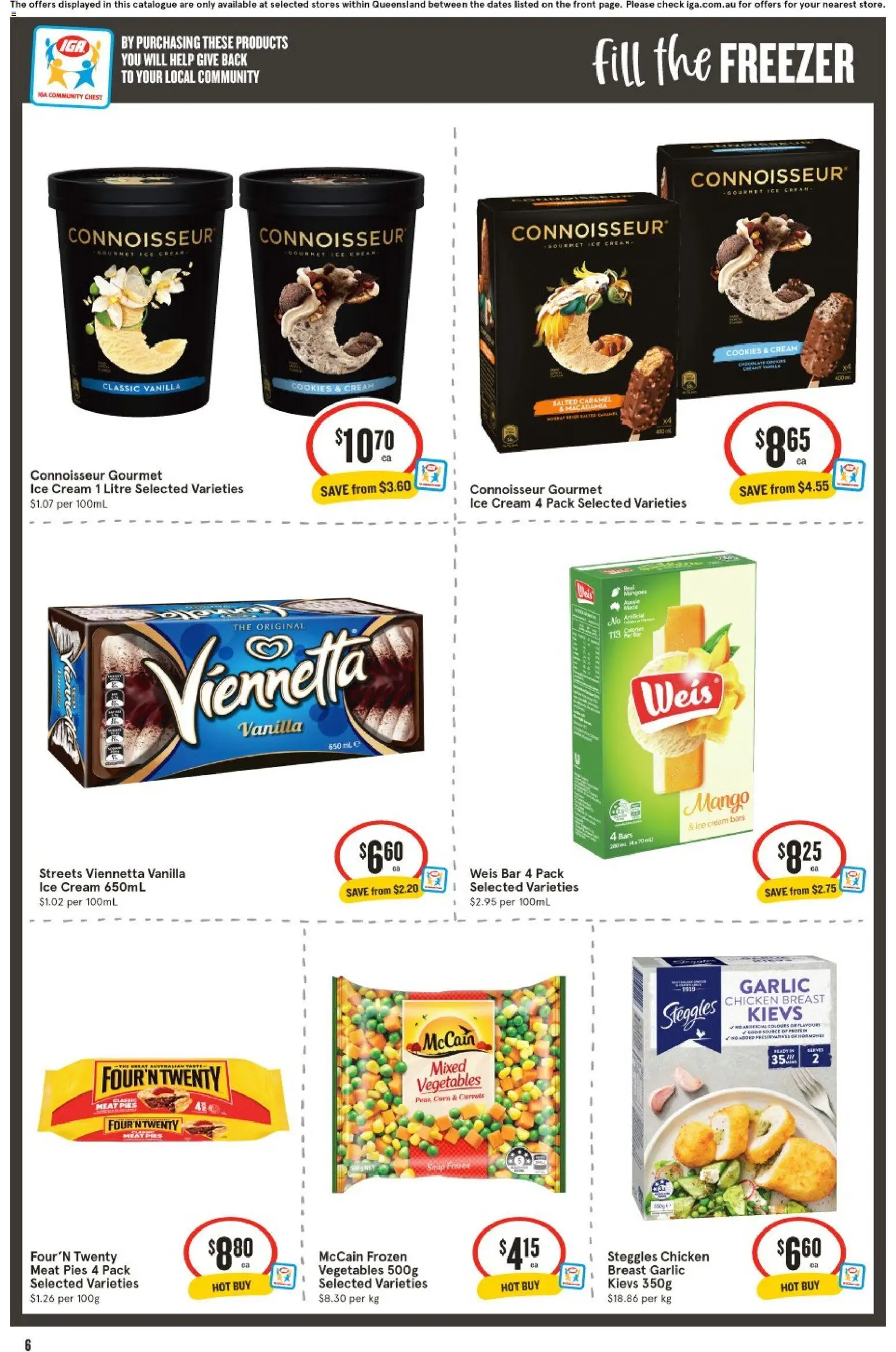 IGA catalogue - valid from 03.06.2026 | Page: 7 | Products: Cream, Vegetables, Pies, Freezer