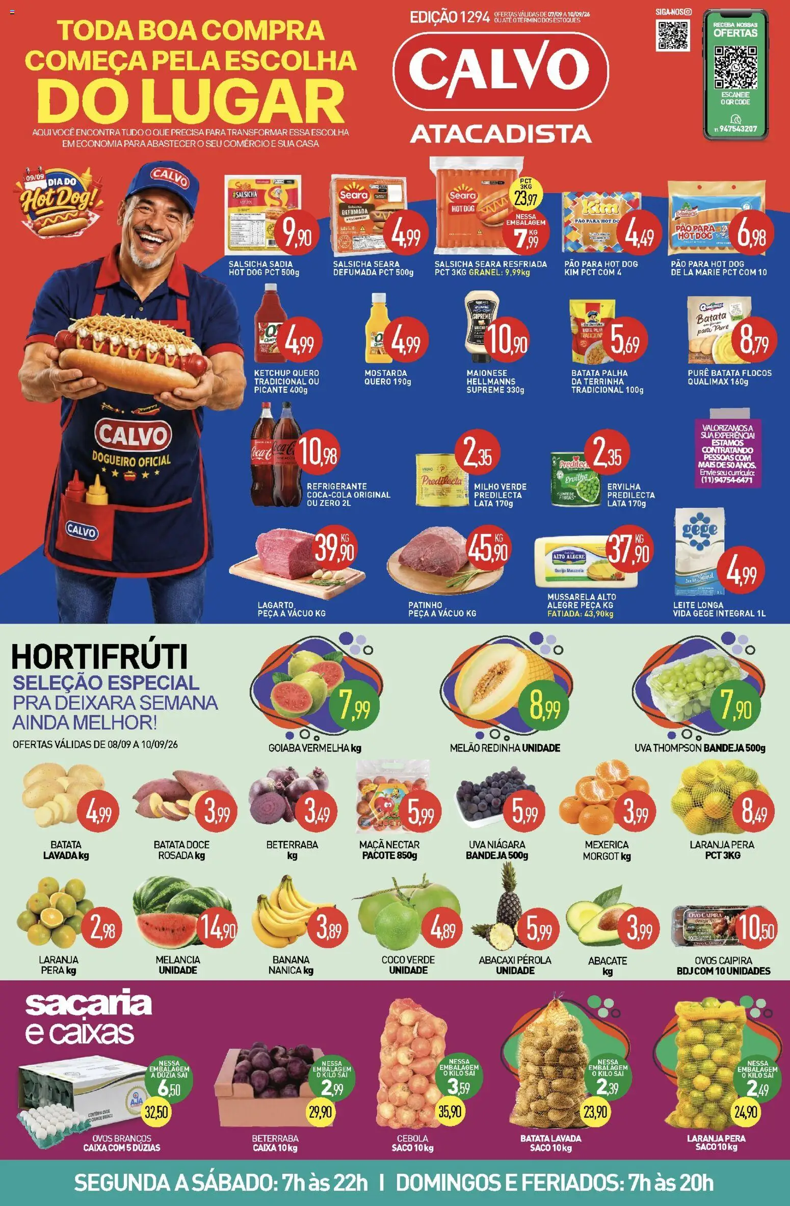 Calvo Atacadista Folheto - válido de 08/09/2026 | Página: 1 | Produtos: Melão, Mexerica, Mostarda, Pão