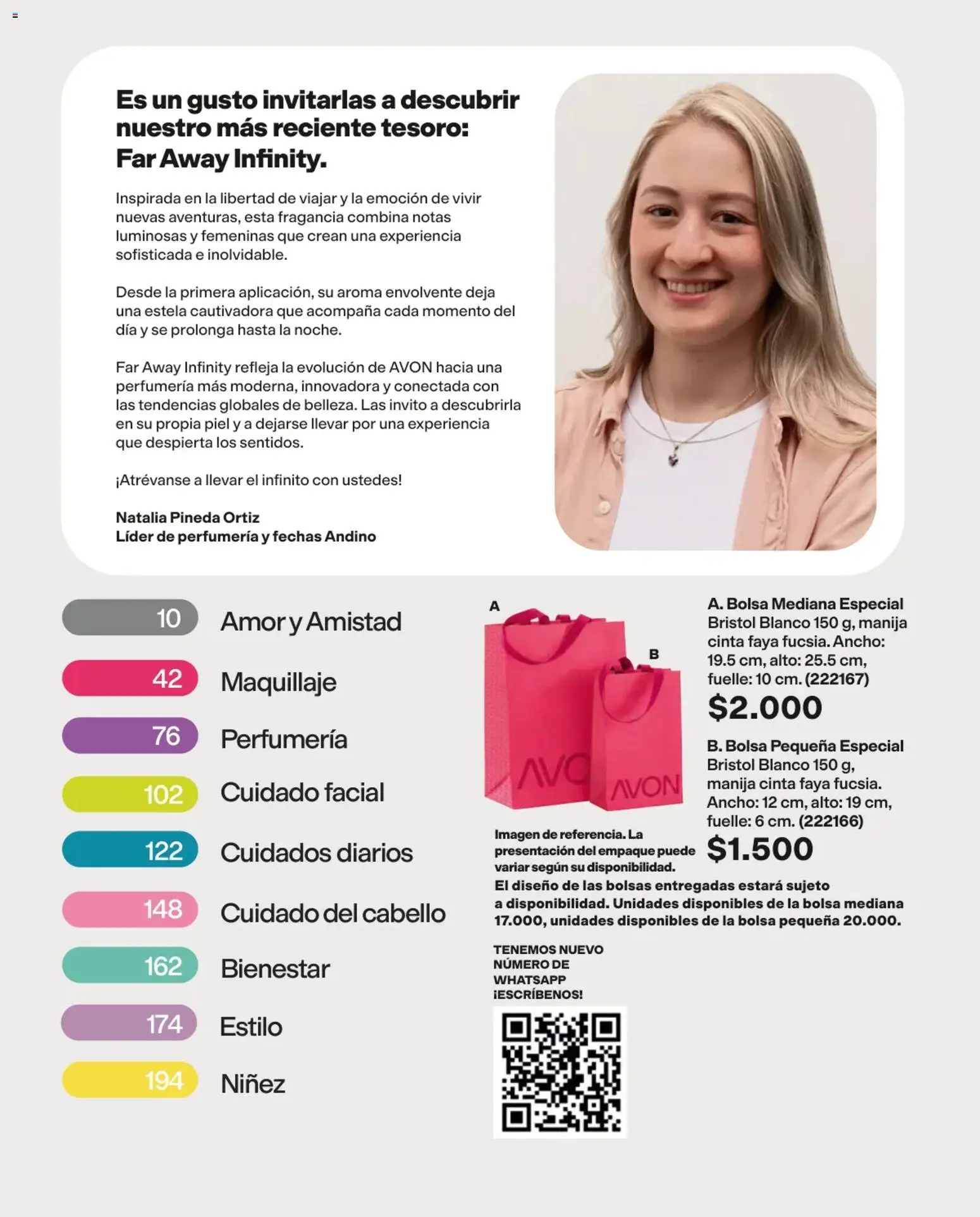 Avon revista - valida desde el 03/08/2026 | Página: 8 | Productos: Bolsa, Fragancia, Maquillaje, Cinta