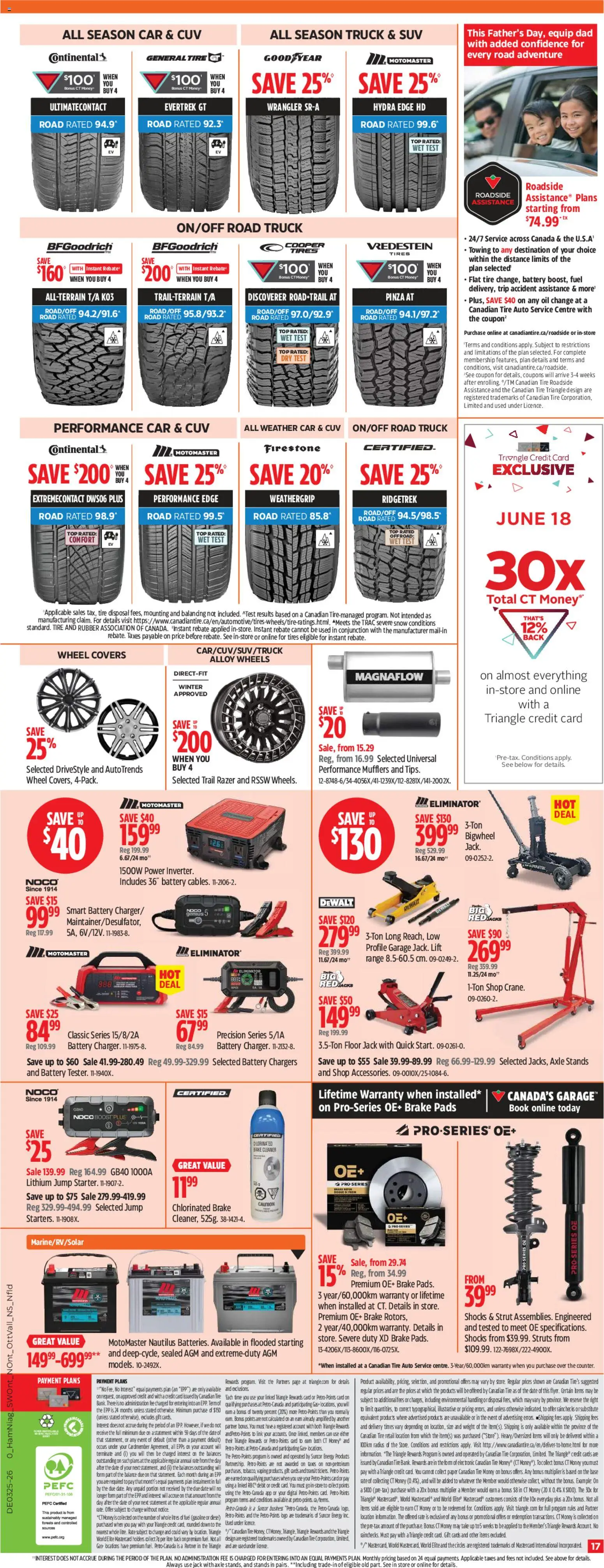 Canadian Tire flyer valid from 18.06.2026 | Page: 17 | Products: Battery, Oil